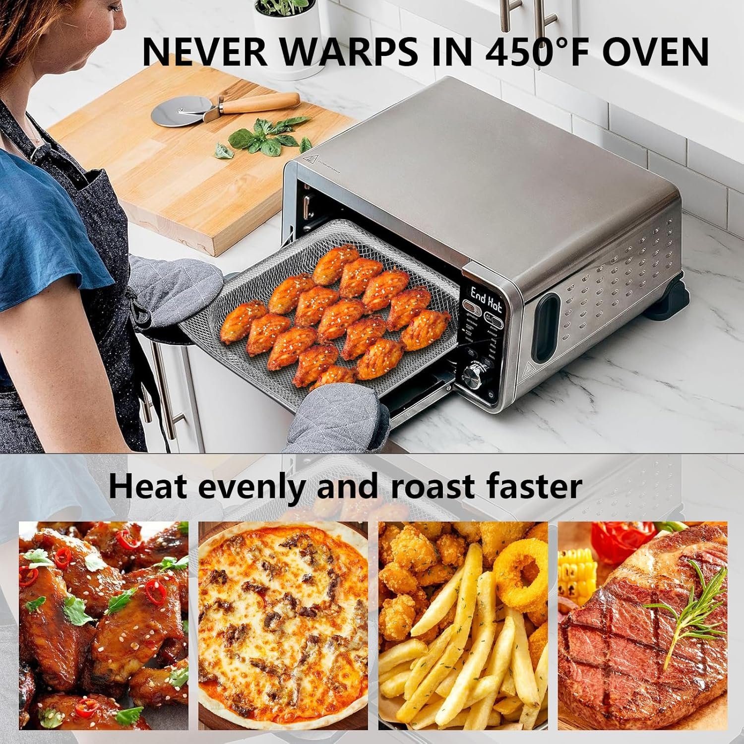 Air Fryer Basket Compatible with Ninja Foodi SP100, FT102, SP102, SP101, SP101C 8-in-1 Digital Air Fry Oven - Image 4