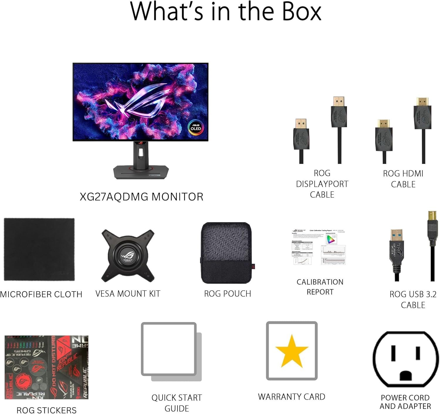 ASUS ROG Strix 27” 1440P OLED Gaming Monitor (XG27AQDMG) - QHD, Glossy OLED, 240Hz, 0.03ms, Custom Heatsink, Anti-flicker,Uniform Brightness, G-SYNC Compatible, 99% DCI-P3, DisplayWidget, 3yr warranty - Image 8