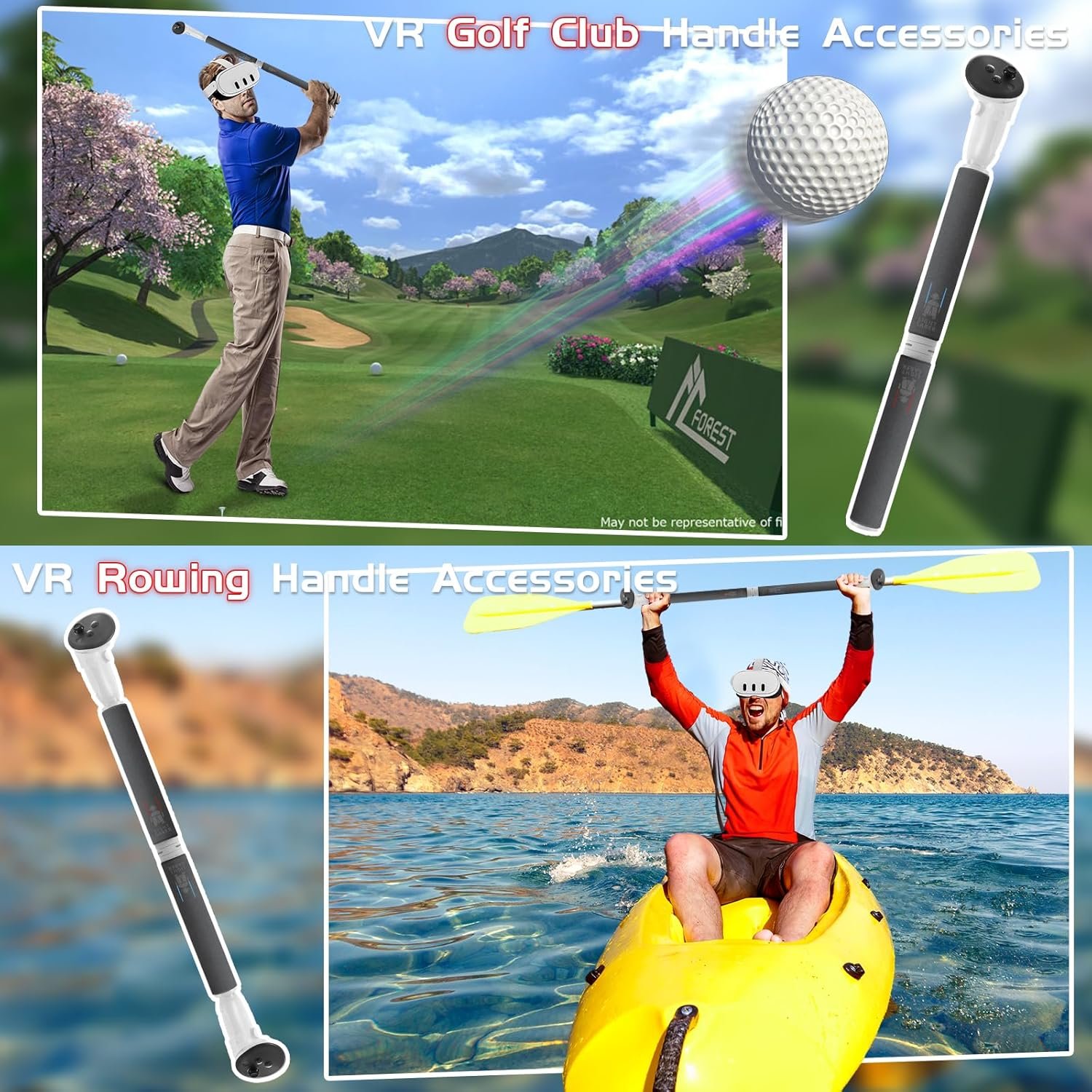 Hibloks 3 in 1 Handle Attachments Compatible with Meta Quest 3 / Oculus Quest 3S Controller, Beat Saber/Baseball/Golf Club/VR Gorilla Tag Long Arms Grips for Meta Quest 3/3S Accessories - Image 4