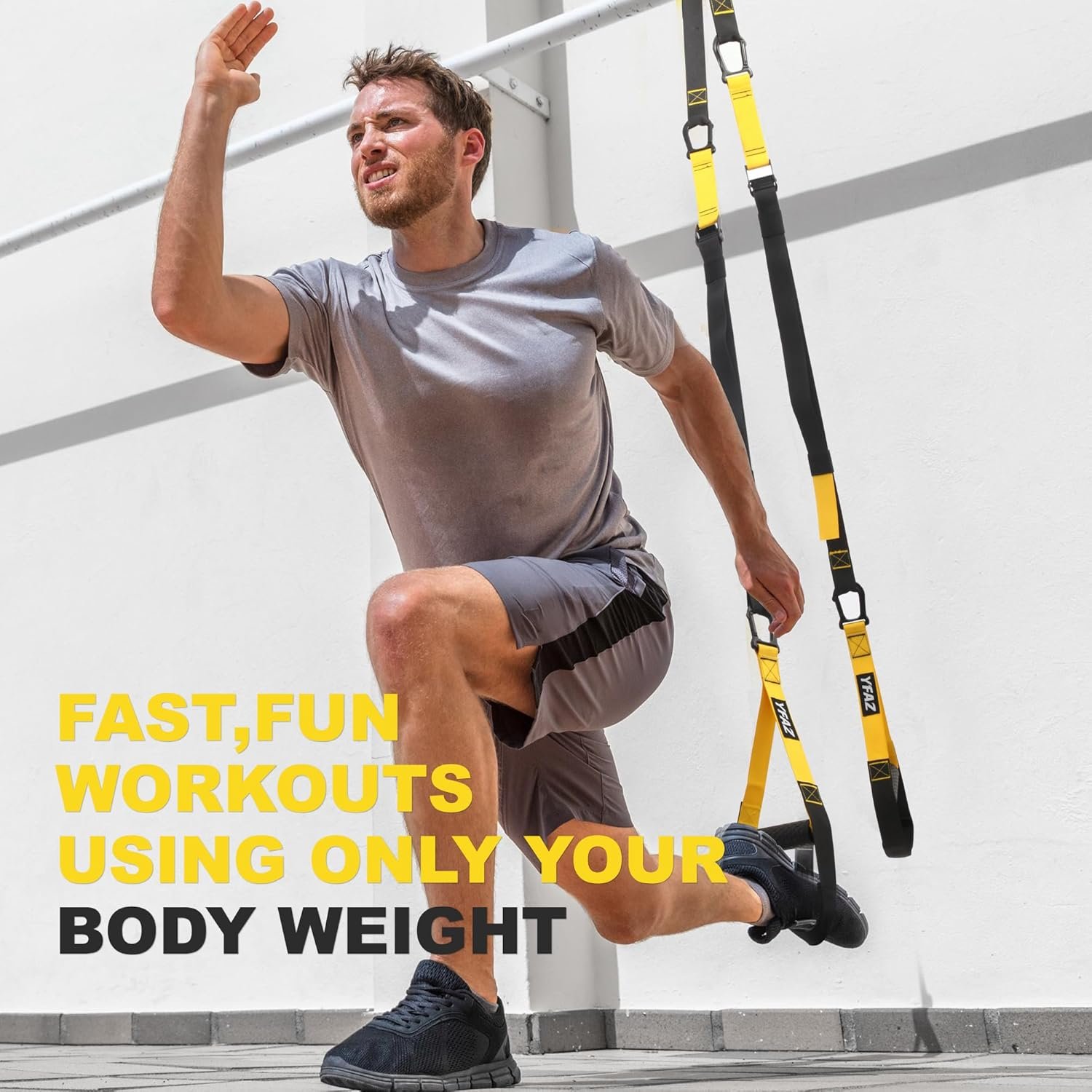 Home Resistance Training Kit for All Levels, Suspension Trainer Straps With Handles For Full Body Workouts at Home, Includes Door Anchor And Mesh Bag for Gym,Outdoor,Travel - Image 7