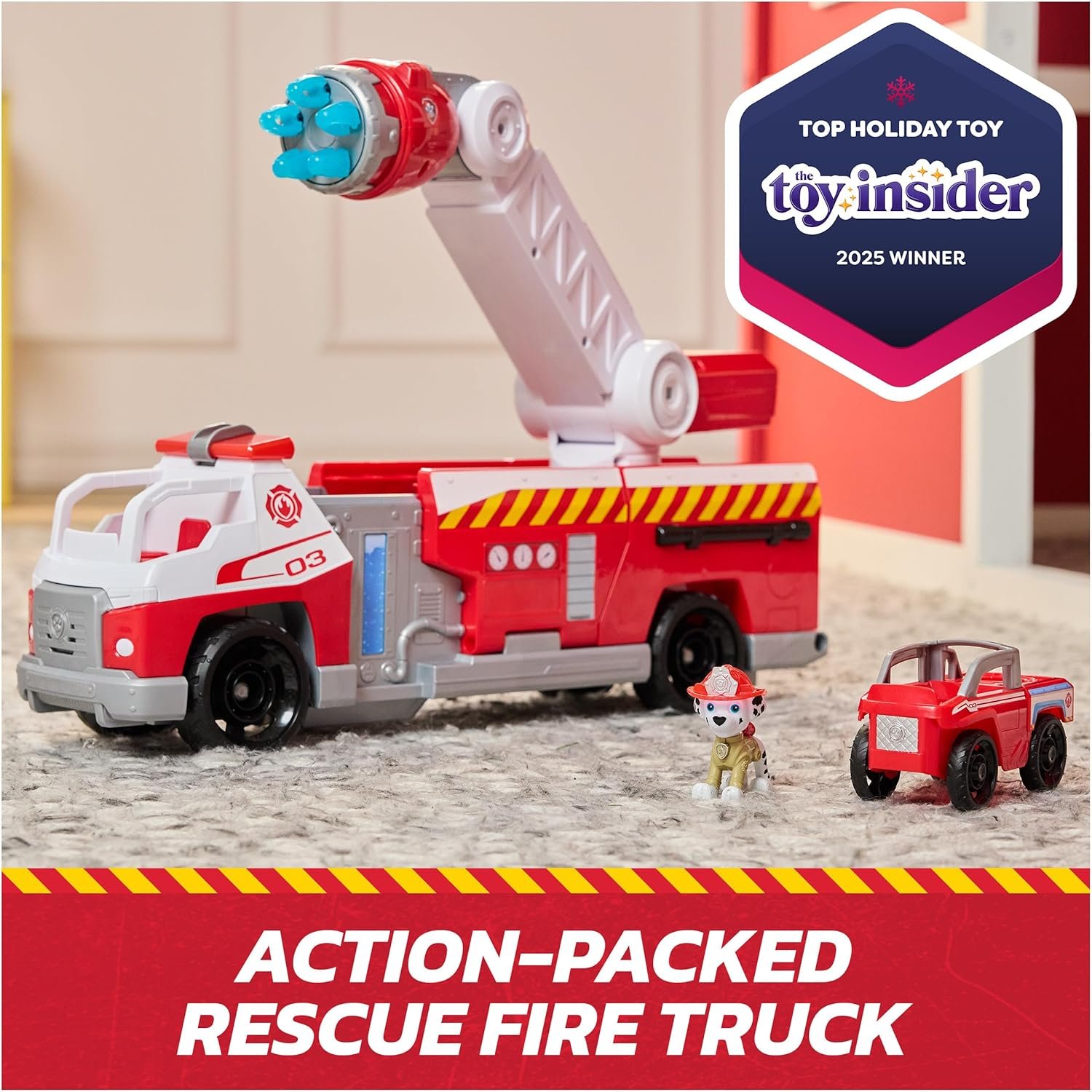 Paw Patrol Fire Rescue: Rapid Reload Fire Truck with Marshall Figure, Quick-Fire Launcher, Lights & Sounds, Kids Toys for Boys & Girls Ages 3 and Up - Image 2