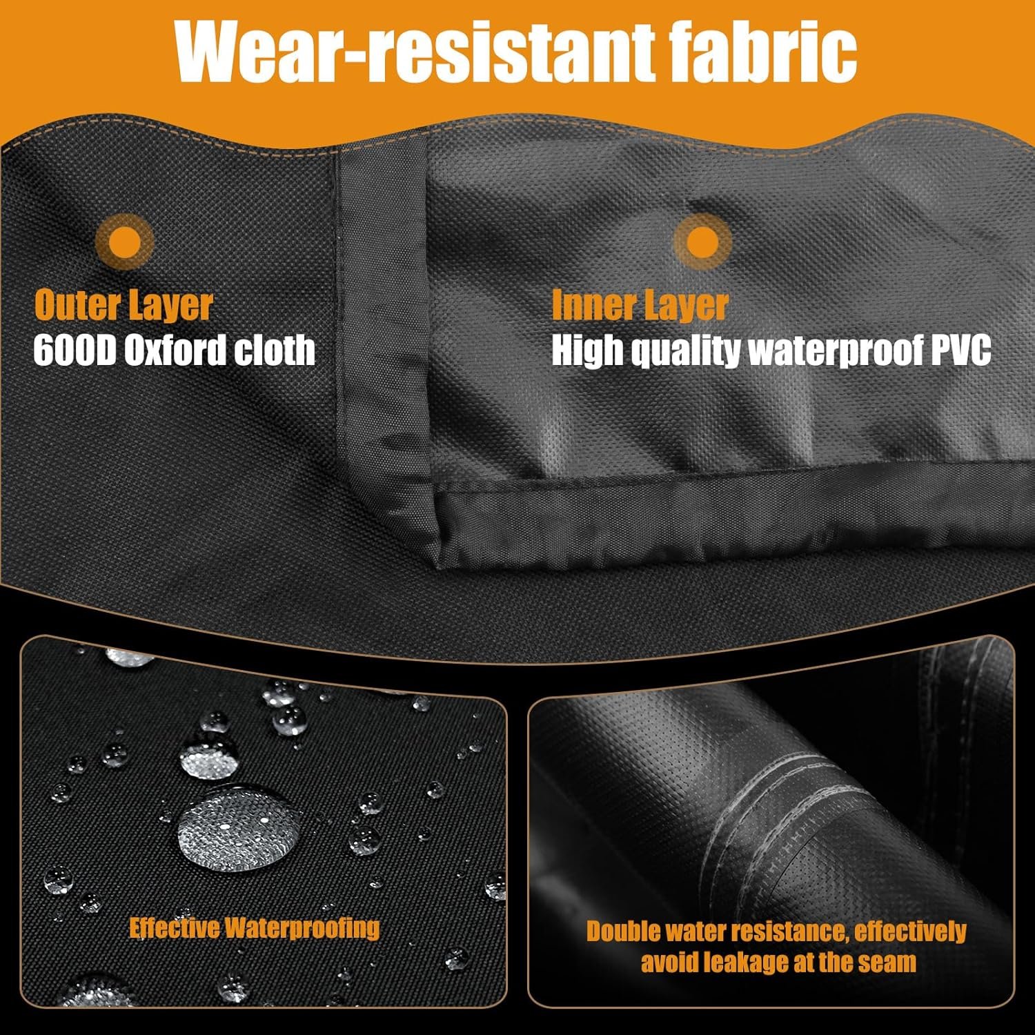 Heavy Duty Grill Cover,Portable Grill Cover for Roadtrip LX/LXX/LXE/285 and Smoke Hollow 205 Grills,Outdoor Waterproof 600D Oxford Fabric and Adjustable Hem Grill Covers Accessories,All Weather - Image 4