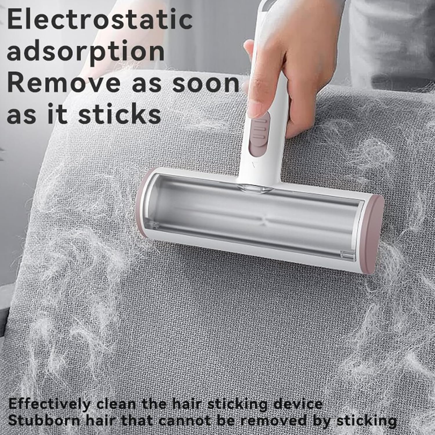 Pet Hair Remover, Lint Brush - Reusable Lint Roller for Cat & Dog Hair on Couch, Carpet, Rugs & Bedding - Portable, Eco-Friendly, No Need for Lint Roller Refills (Brown & White) - Image 4