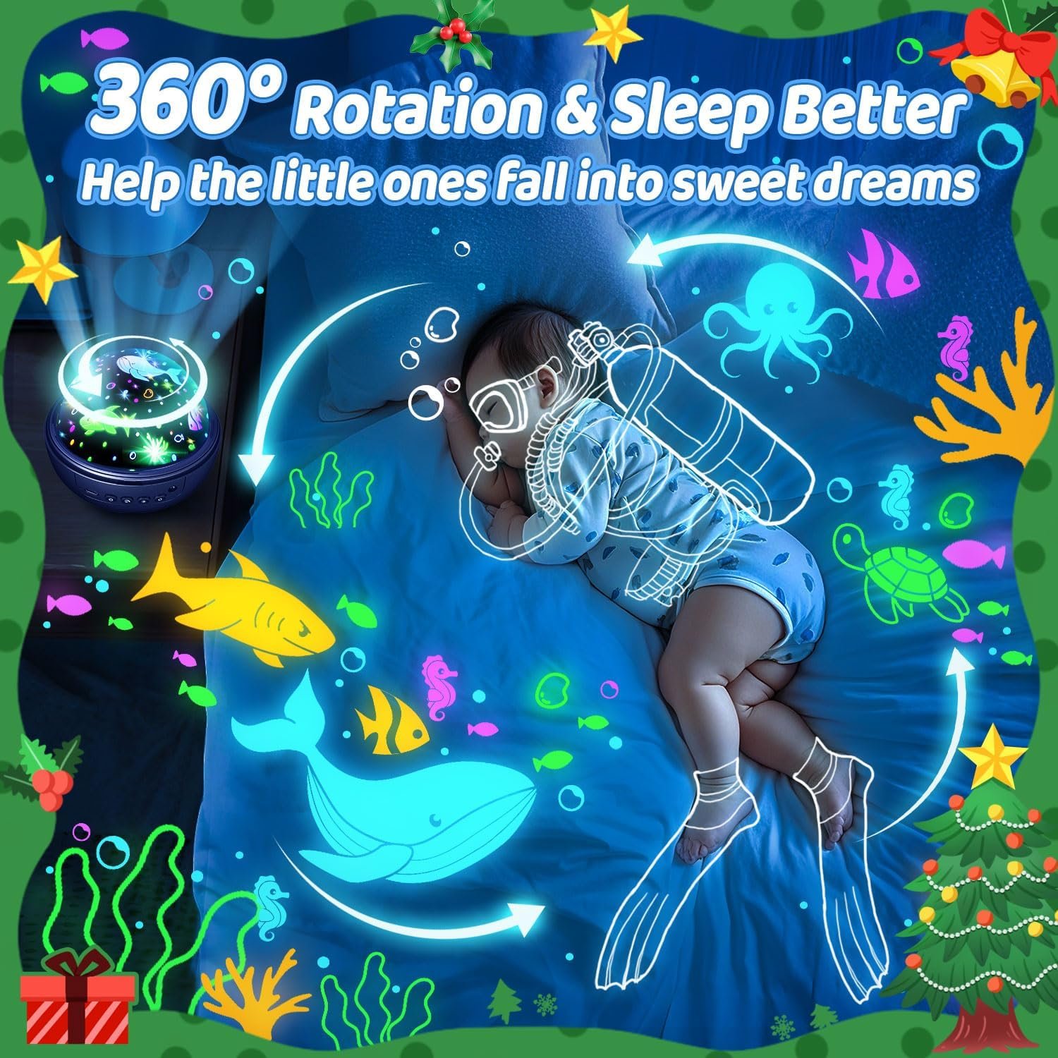 COOLNIGHT Night Light for Kids,93 Lighting+3 Films Kids Night Light Projector,Remote+Dimmable Star Projector,360° Ceiling Stars Glow in The Dark Stars,Christmas Gifts for 4 Year Old Boy Birthday Gift - Image 5