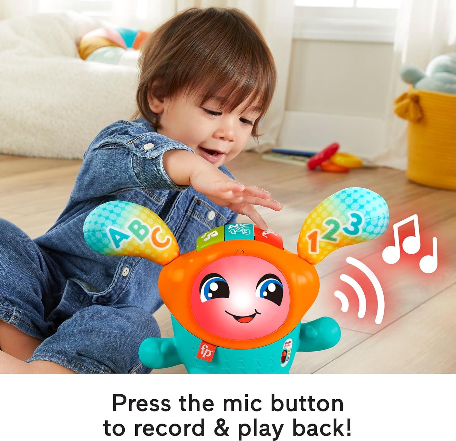 Fisher-Price Baby & Toddler Learning Toy DJ Bouncin’ Beats with Music Lights & Bouncing Action for Ages 9+ Months, Multilanguage Version - Image 5