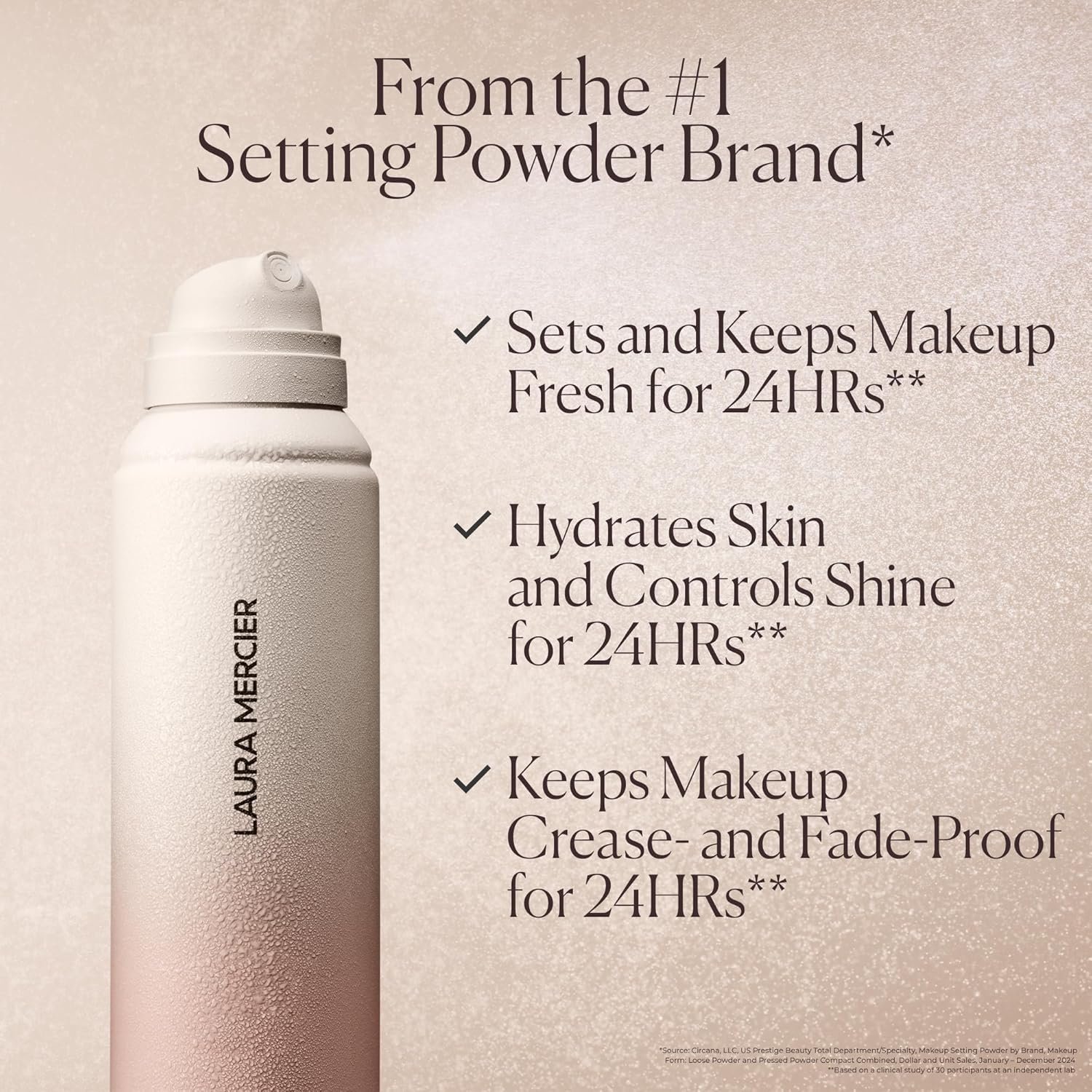 Laura Mercier Translucent Hydrating Setting Spray Ultra-Blur, Micro-Fine Blurring Face Mist, 24HR Shine Control, Natural Finish, Smudge & Transfer-Proof, Infused with Hyaluronic Acid + Niacinamide - Image 2