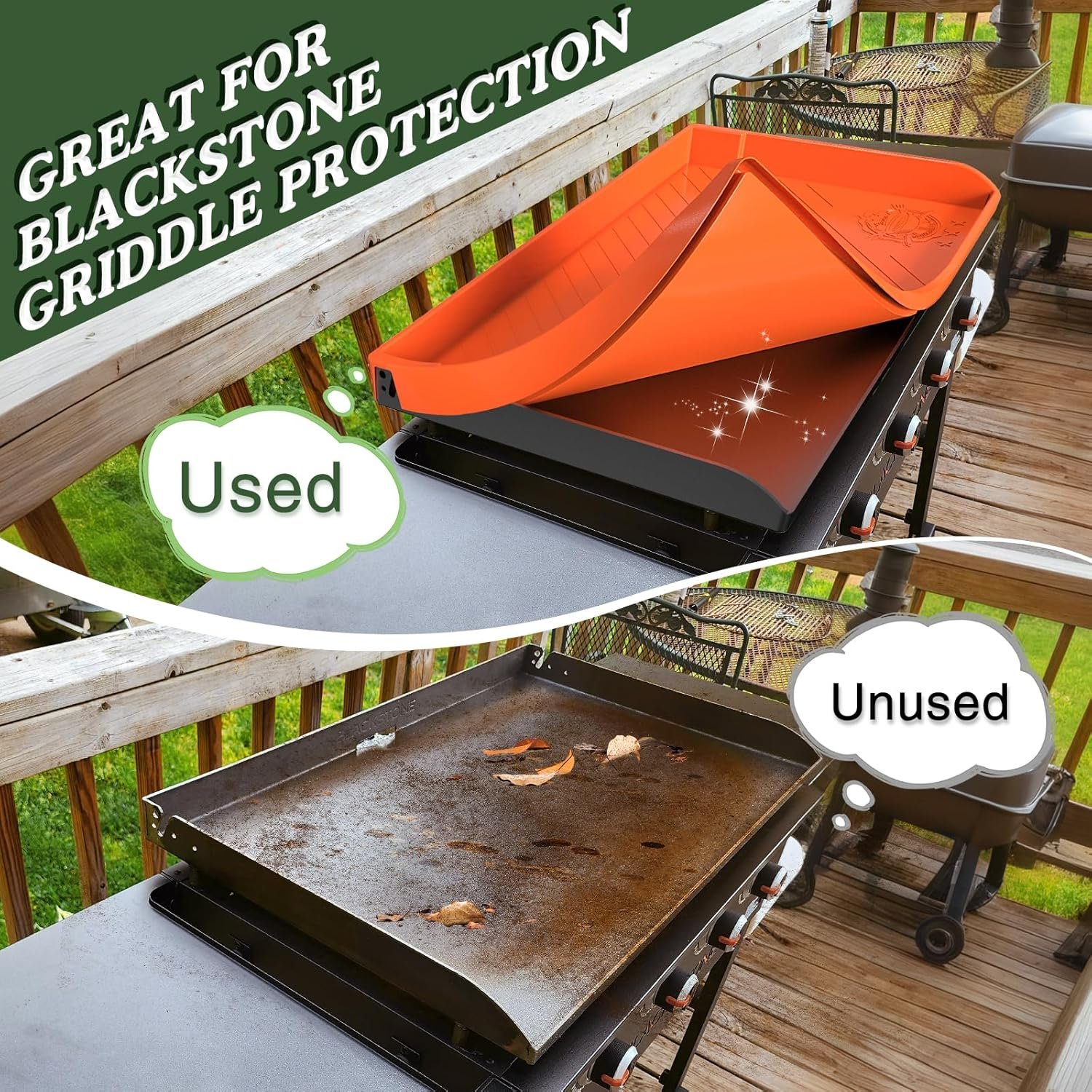 Silicone Griddle Cover for Omnivore Blackstone 36" Griddle, Heavy Duty Food Grade Silicone Grill Protective Mat for Blackstone Accessories,Full-Edge Coverage Design Protect from Dirt,Rust(Orange) - Image 6