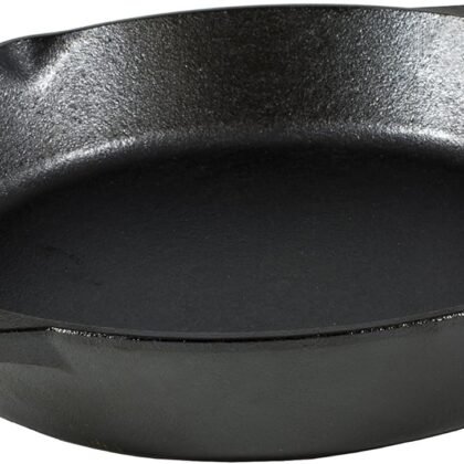 Lodge 10.25 Inch Pre-Seasoned Cast Iron Skillet - Dual Assist Handles - Use in the Oven, on the Stove, on the Grill, or Over a Campfire - Black