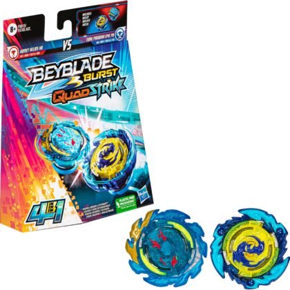 Hasbro Beyblade Burst QuadStrike Komet Helios H8 and Tidal Pandora Epic P8 Spinning Top Dual Pack, 2 Battling Game Top Toy for Kids Ages 8 and Up