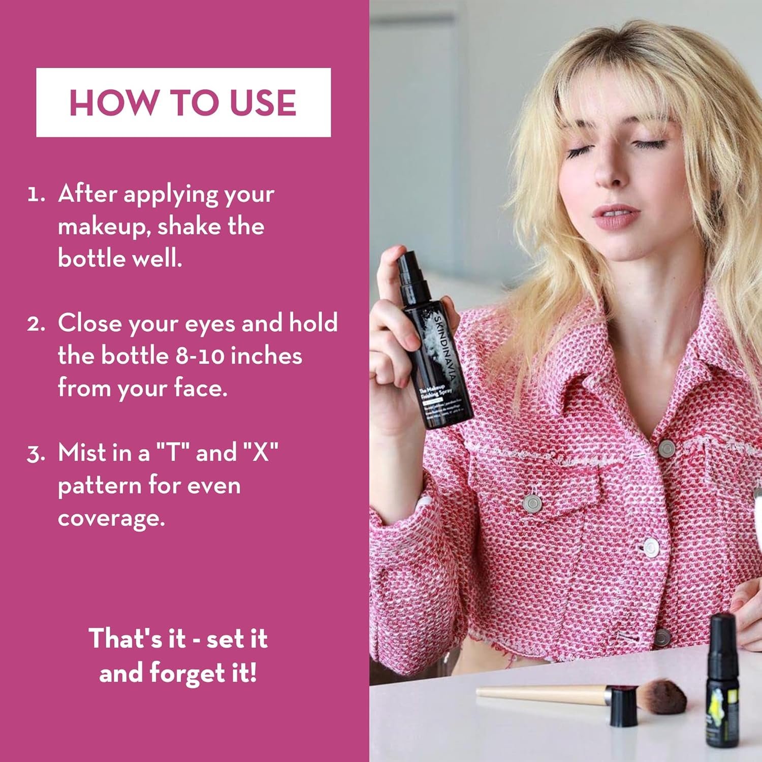 Skindinavia The Makeup Finishing Spray, Bridal Makeup Setting Spray, All-Day Wear, Long-Lasting Up to 16+ Hours, Heat-Resistant & Waterproof, Wedding Day, Bridal Shower Gift, 2.0 Oz - Image 4