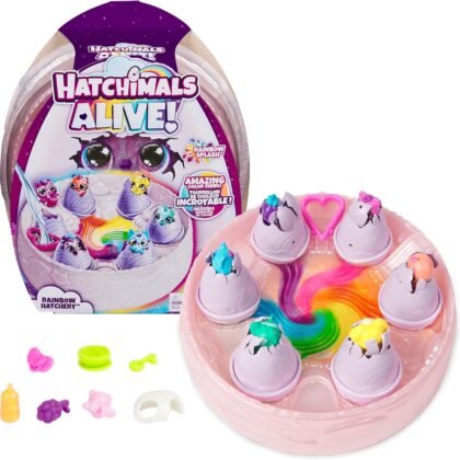 Hatchimals Alive, Rainbow Hatchery with 6 Mini Figures in Color Reveal Eggs & Over 10 Accessories, Gifts & Stocking Stuffers for Girls & Boys Ages 3 & up