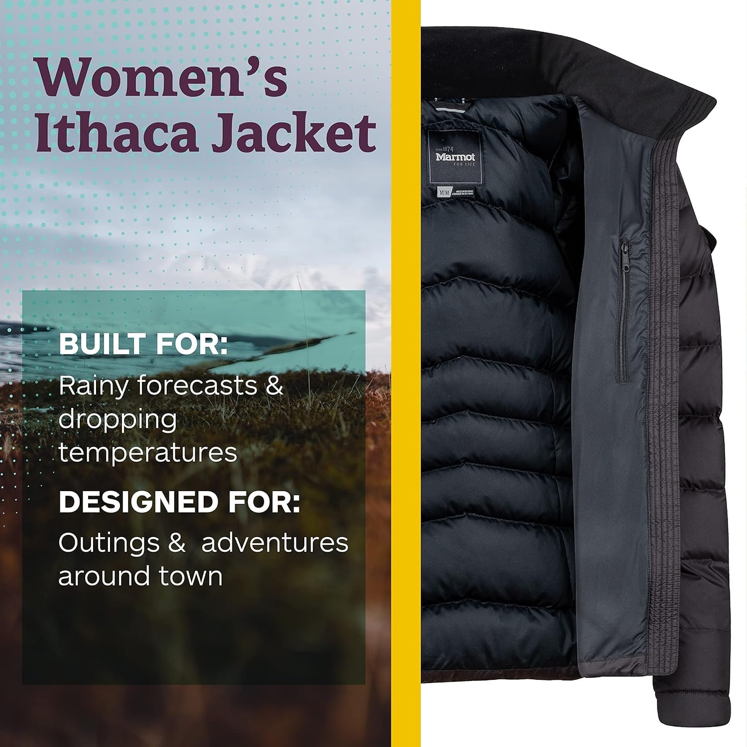 MARMOT Women's Ithaca Jacket - 700-Fill Down-Insulated, Water-Resistant Coat with Zip-Off Hood and Removable Fur Ruff - Image 3