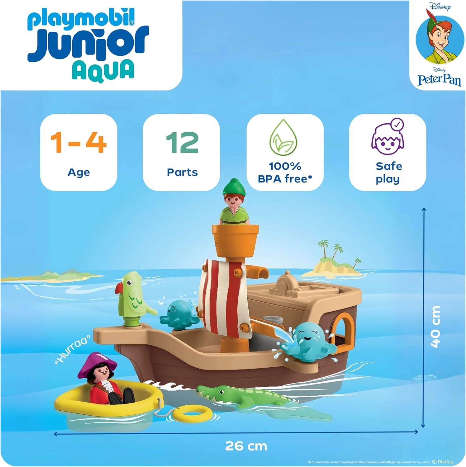 Playmobil Junior & Disney: Peter Pan's Splashing Pirate Ship - Image 2