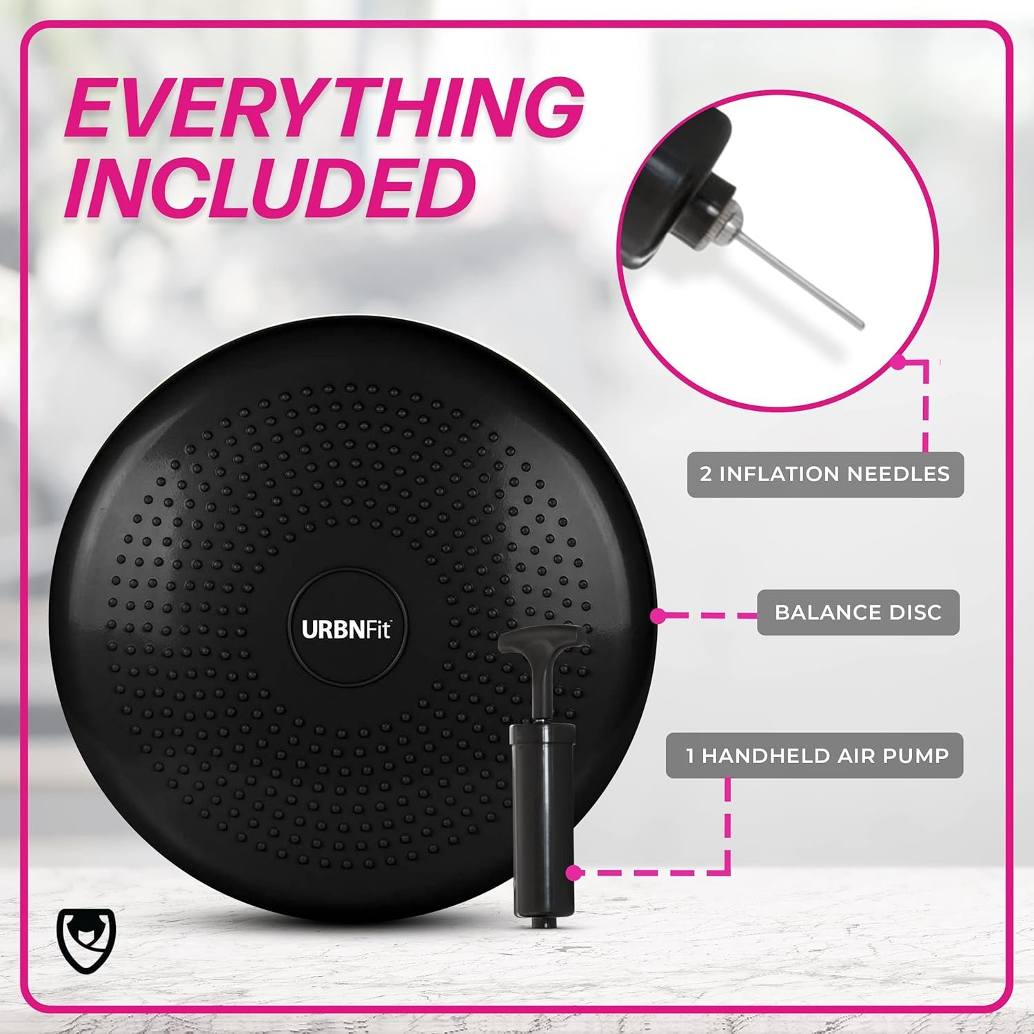 URBNFit Wobble Cushion - Balance Disc for Core Stability, Strengthening, Physical Therapy Exercise, Office Chair or Kids Classroom - Sensory Wiggle Seat Pad w/Air Pump - Image 7