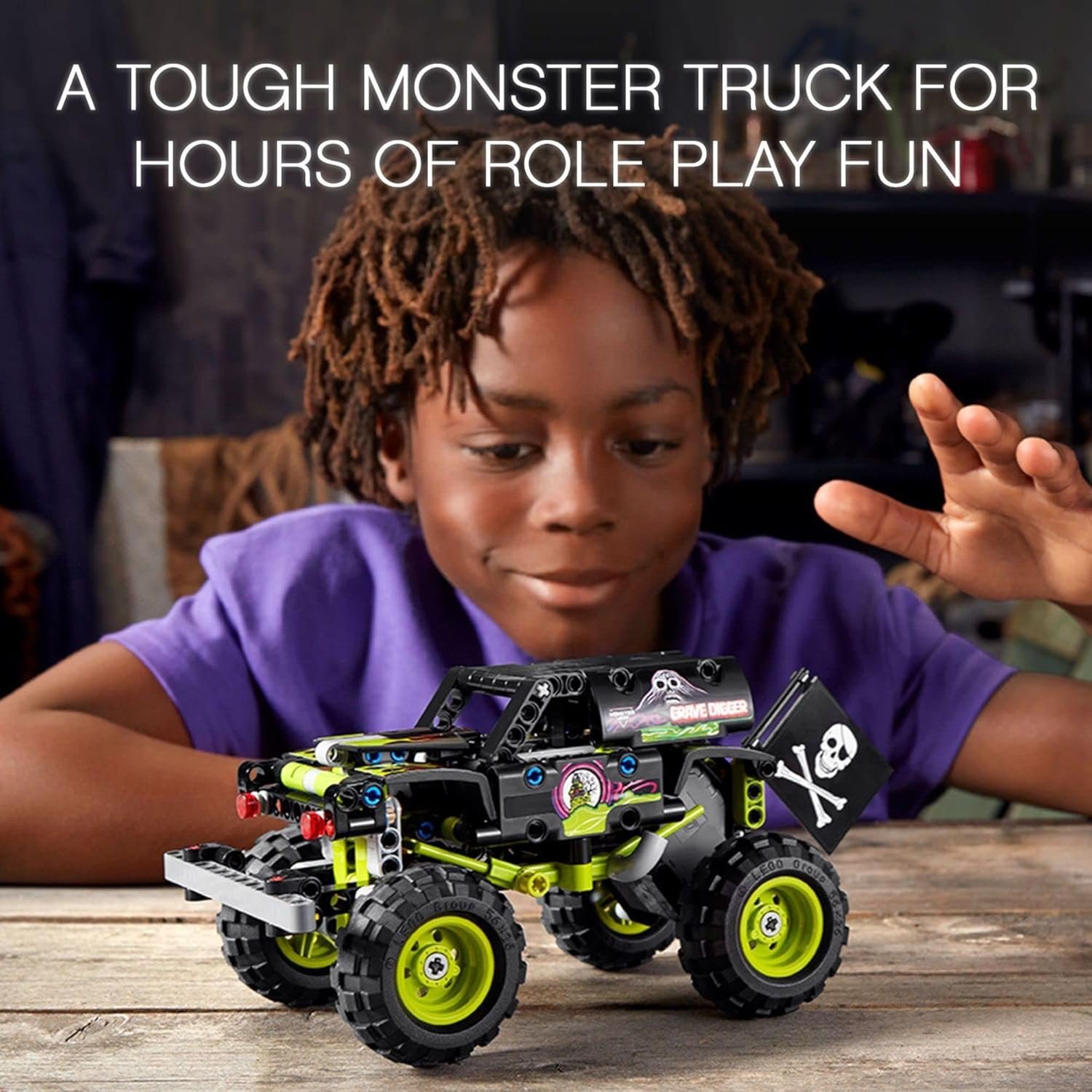 LEGO Technic Monster Jam Grave Digger 42118 Set - Truck Toy to Off-Road Buggy, Pull-Back Motor, Vehicle Building and Learning Playset, Gift for Grandchildren or Any Monster Truck Fans Ages 7 and Up - Image 5