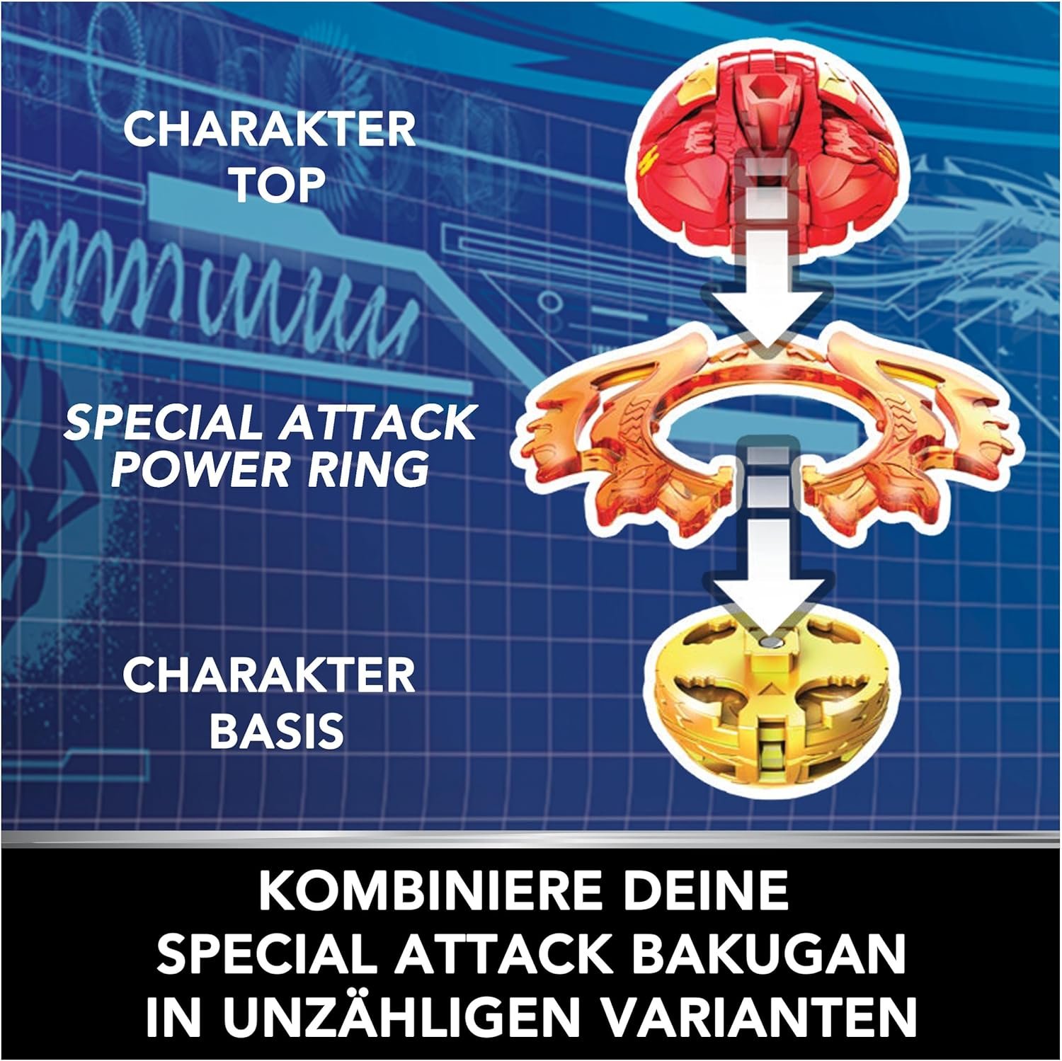 Bakugan Battle 5-Pack, Special Attack Dragonoid, Ventri, Bruiser, Octogan, Trox; Customizable, Spinning Action Figures, Kids Toys for Boys and Girls 6 and up - Image 6