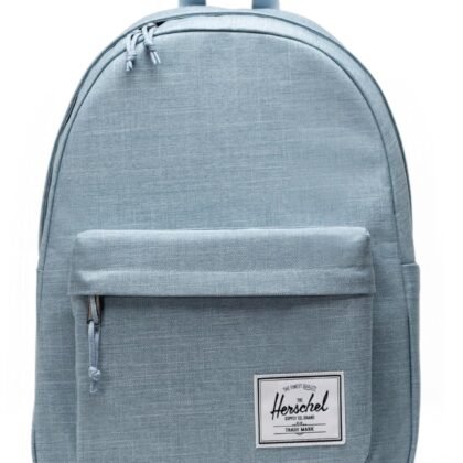 Herschel Supply Co. Classic Backpack - 13"/14" Laptop Sleeve - 100% Recycled Polyester - Adjustable Padded Straps - Everyday Use - Ashley Blue Crosshatch - Standard - 26L