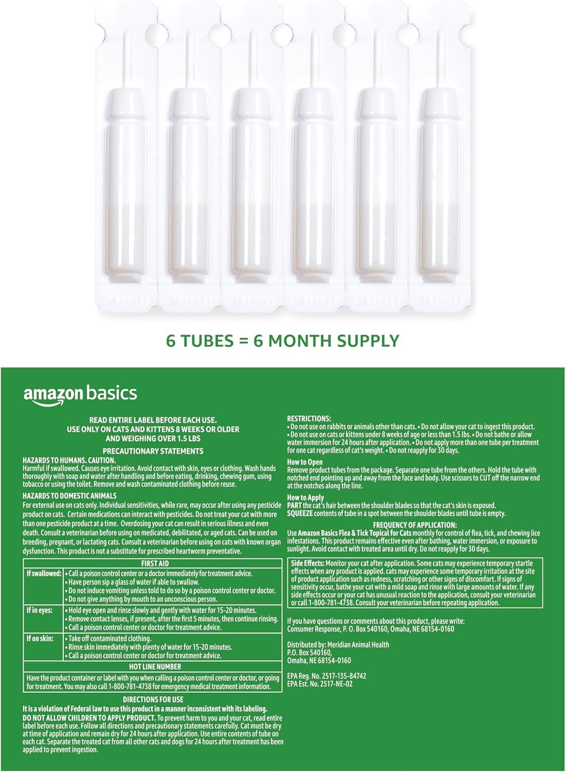 Amazon Basics Flea and Tick Topical Treatment for Cats (Over 1.5 Pounds), 3 Count (Previously Solimo) - Image 2