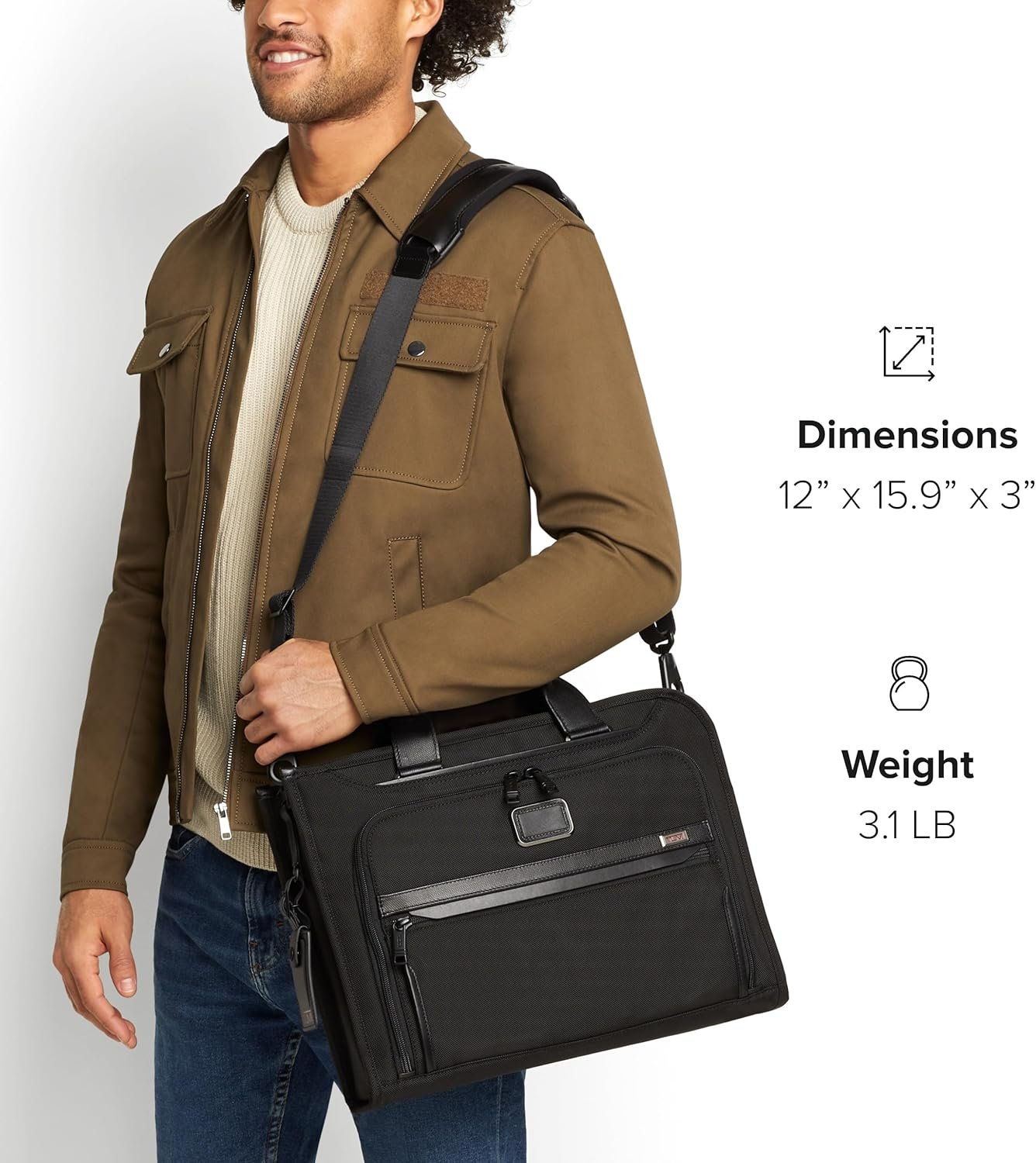 TUMI - Alpha Slim Deluxe Portfolio - Men's Compact Travel & Office Briefcase - Laptop and Tablet Bag - Black - Image 8