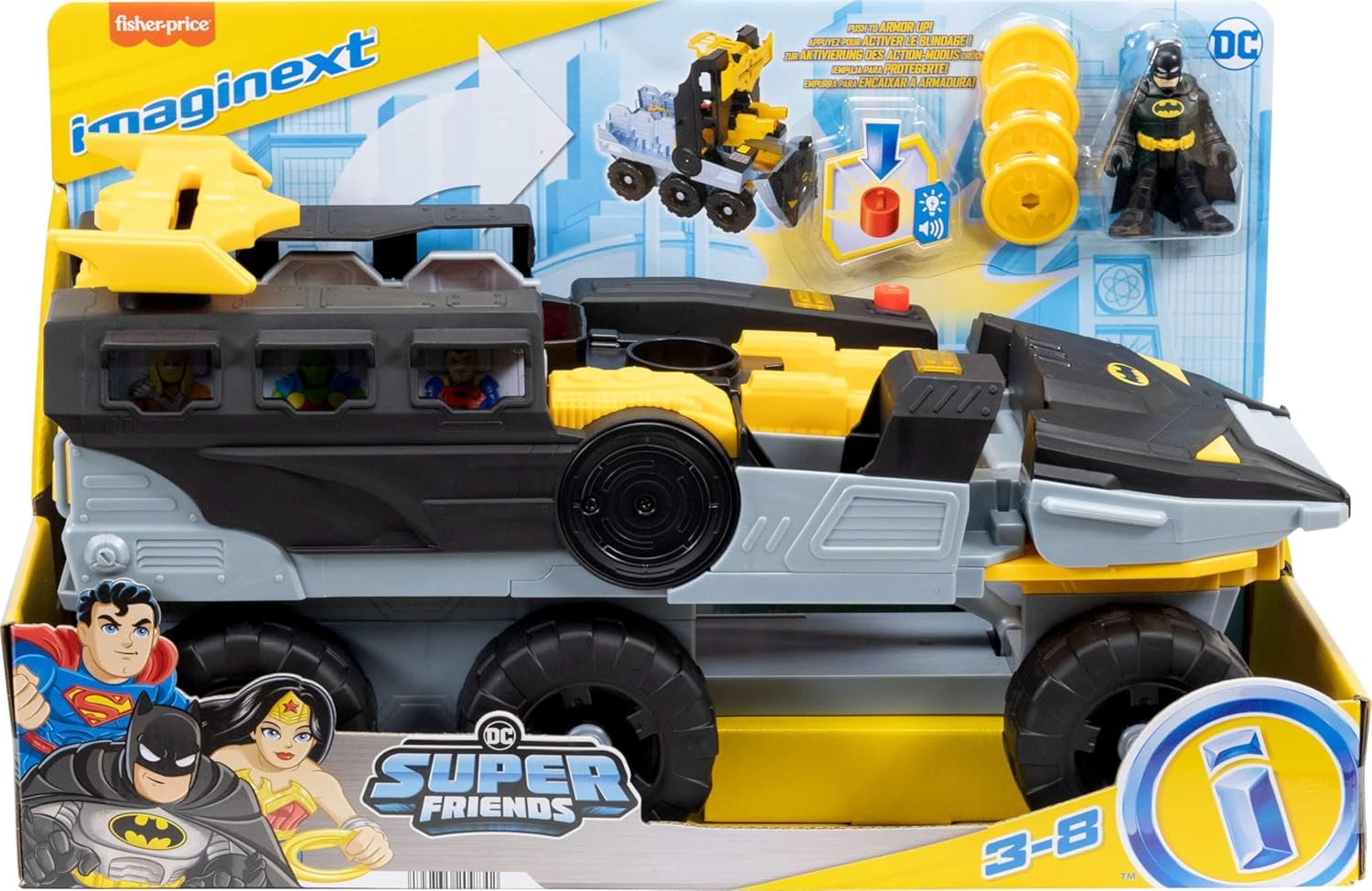 Fisher-Price Imaginext DC Super Friends Batman Toy Transforming Bat-Tank with Lights Sounds & Figure for Pretend Play Kids Ages 3+ Years - Image 6