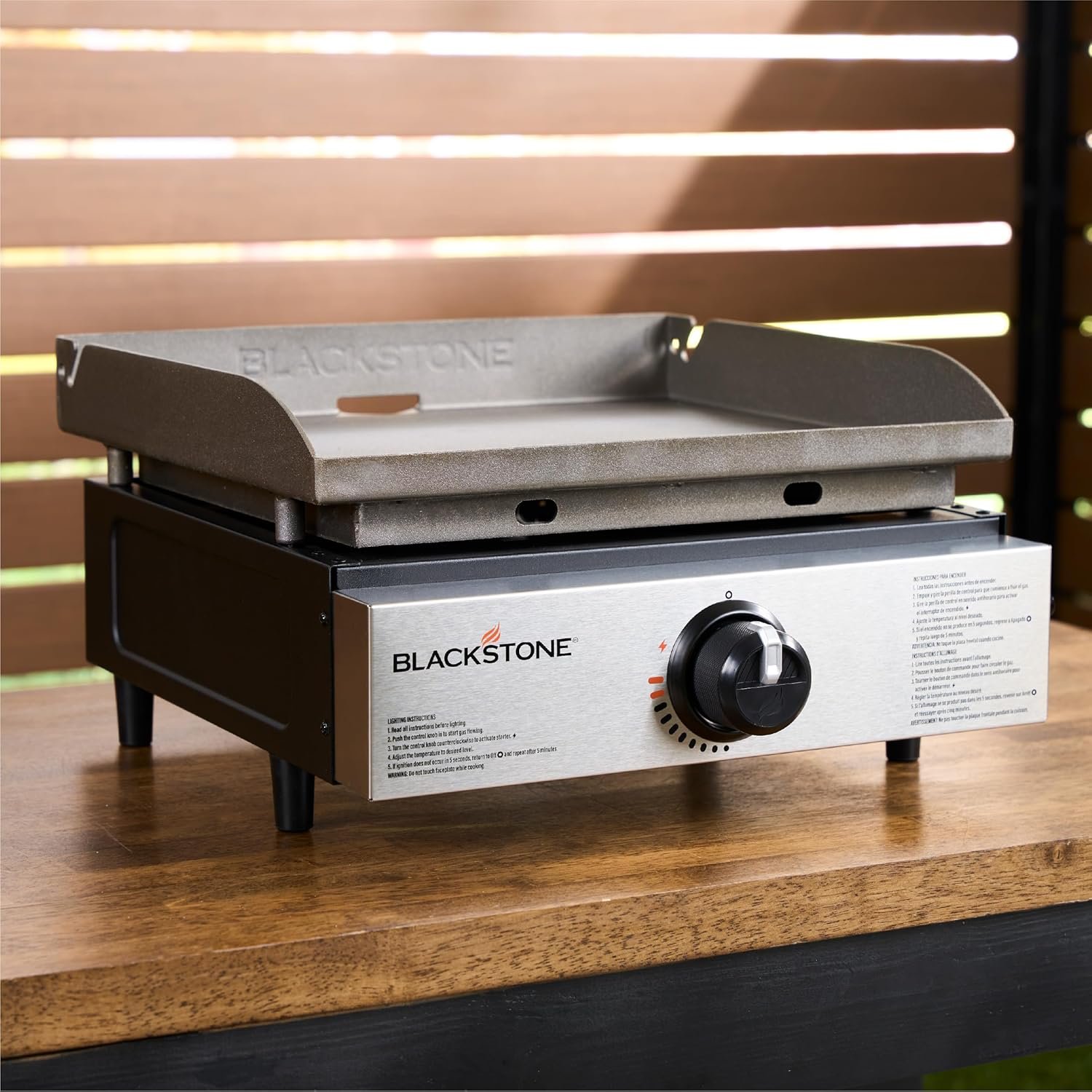 Blackstone 1971 Original 17” Tabletop Griddle with Stainless Steel Front Plate, Powder Coated Steel, Black - Image 2
