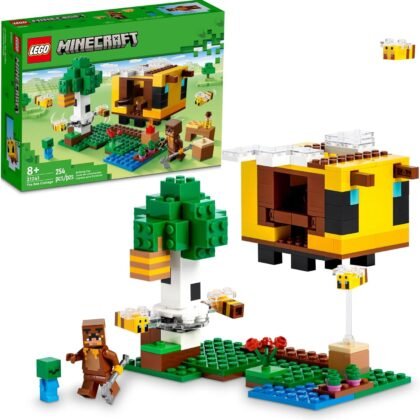 LEGO Minecraft The Bee Cottage Building Set - Construction Toy with Buildable House, Farm, Baby Zombie, and Animal Figures, Game Inspired Birthday Gift Idea for Boys and Girls Ages 8 and Up, 21241