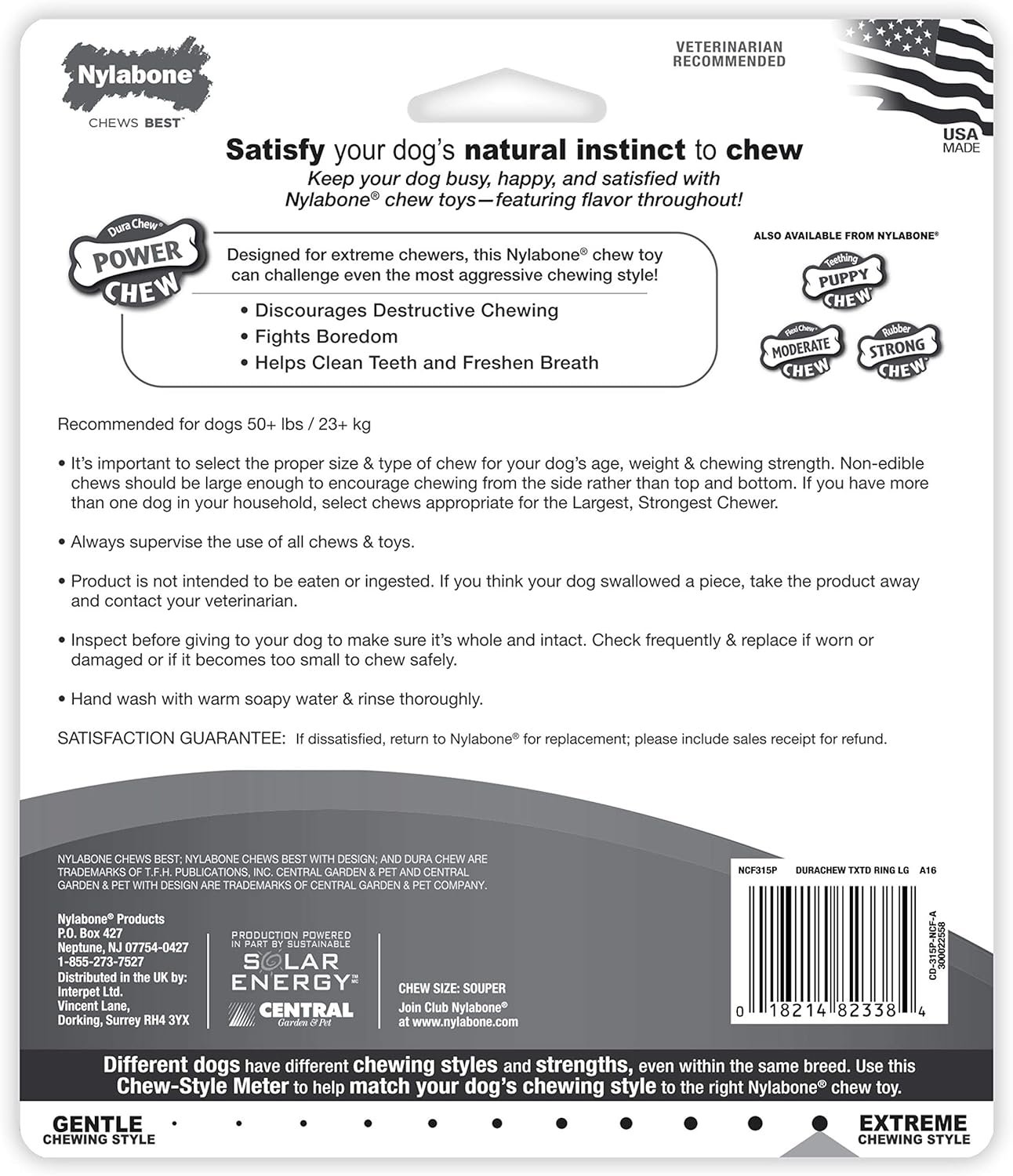 Nylabone Textured Ring Power Chew Toy for Large Dogs, Tough Dog Toys Durable Design, Dog Toys for Extreme Chewers, Flavor Medley, X-Large - 50+ lbs (1 Count) - Image 11