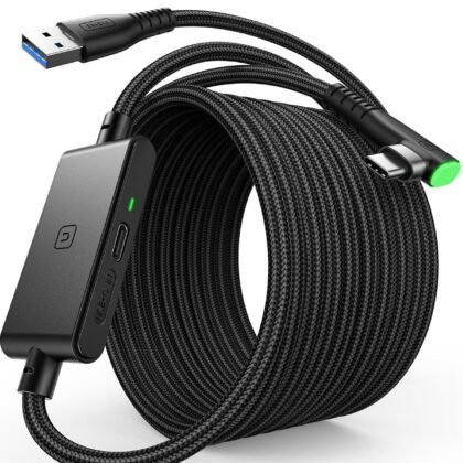 INIU Link Cable, [16FT 5m] VR Cable USB 3.0 High Speed Type C Charger Cable Fast Charging While Playing,USB to USB C Cable Compatible with Meta Oculus Quest 2 Pico 4 Accessories and Gaming PC Steam VR