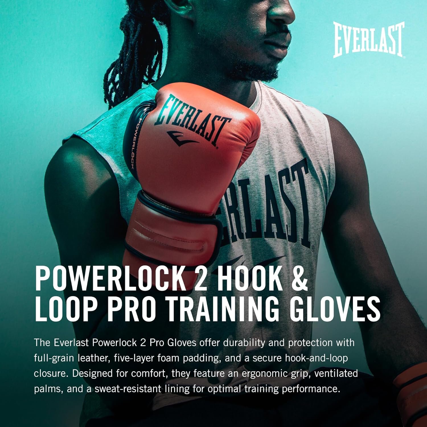 Everlast Powerlock 2 Hook & Loop Boxing Gloves | Fight Training Gloves | Hook and Loop with Durable Hand & Wrist Support | Heavy Bag & Fitness Training - Image 2