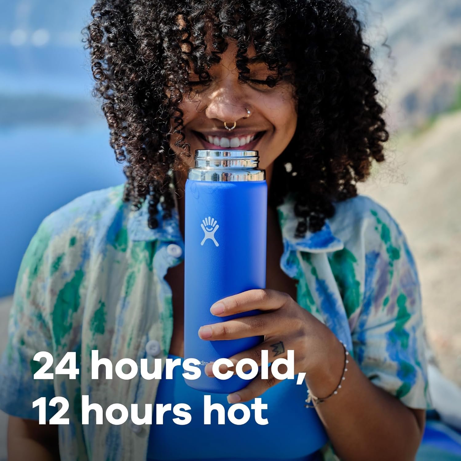 Hydro Flask Water Bottle - Insulated Stainless Steel - Wide Mouth Flex Lid, Non Spill, Leakproof and Refillable in 32 Oz Stone Gray - Image 2