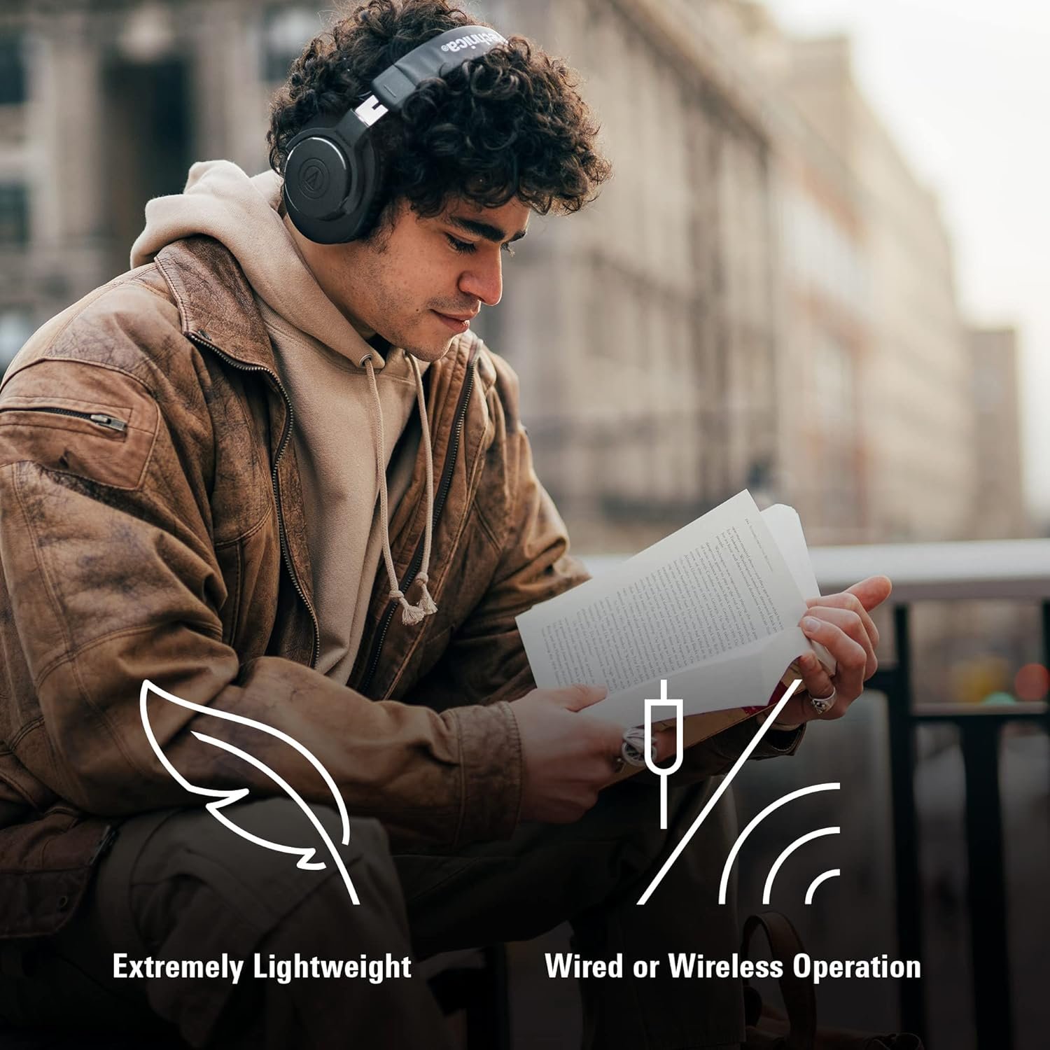 Audio-Technica ATH-M20xBT Wireless Over-Ear Headphones, Black - Image 7