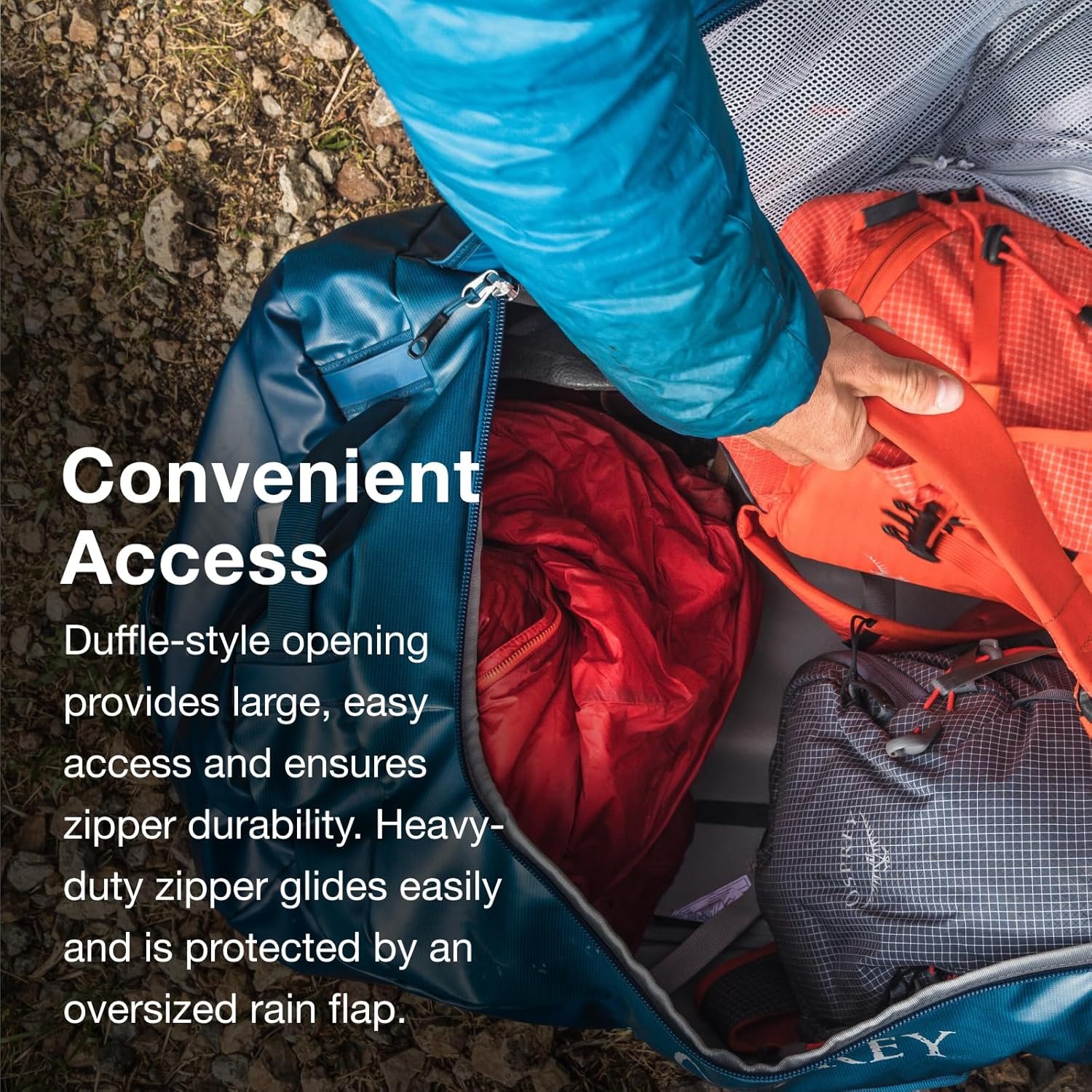 Osprey Transporter 40L Travel Duffel Bag, Black - Image 6