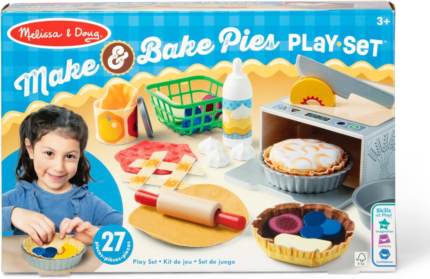 Melissa & Doug Make and Bake Pies Pretend Play Food Set and Wooden Oven with Squishy Dough for Ages 3+ - FSC Certified - Image 6