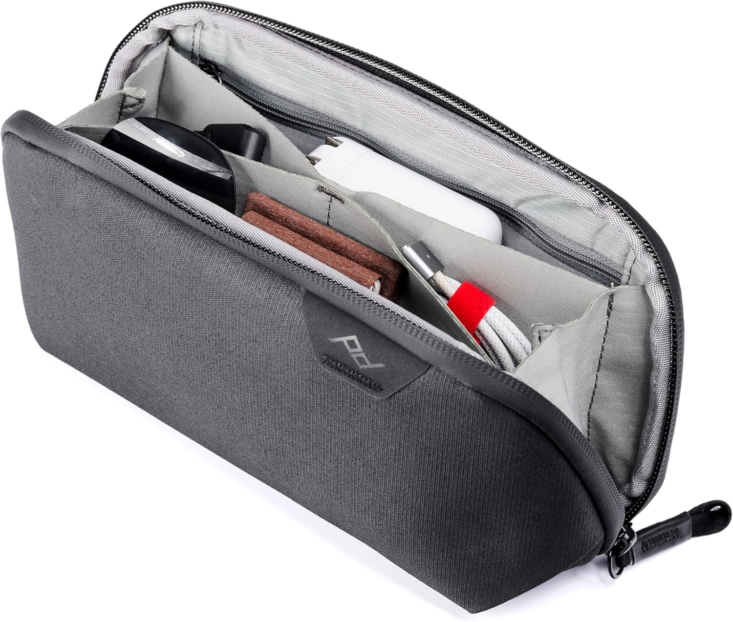 Peak Design Small Tech Pouch, Black, Electronics Organizer for Travel or Everyday Carry, Origami-Style Storage, Cable Pass-Through, Weatherproof Recycled Nylon, Gear Carry Bag for Men and Women - Image 2
