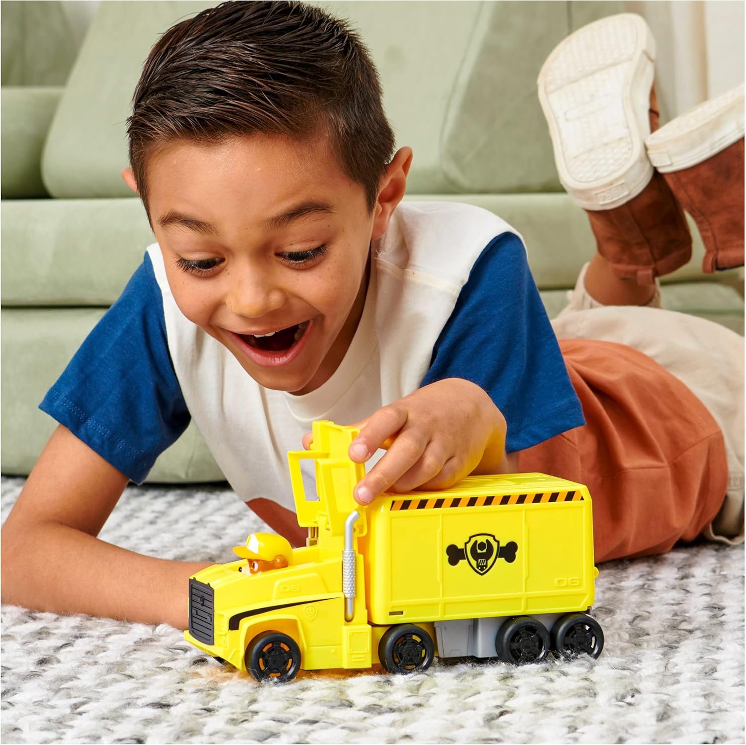 Paw Patrol, Big Truck Pup’s Rubble Transforming Toy Trucks with Collectible Action Figure, Kids Toys for Ages 3 and up - Image 4