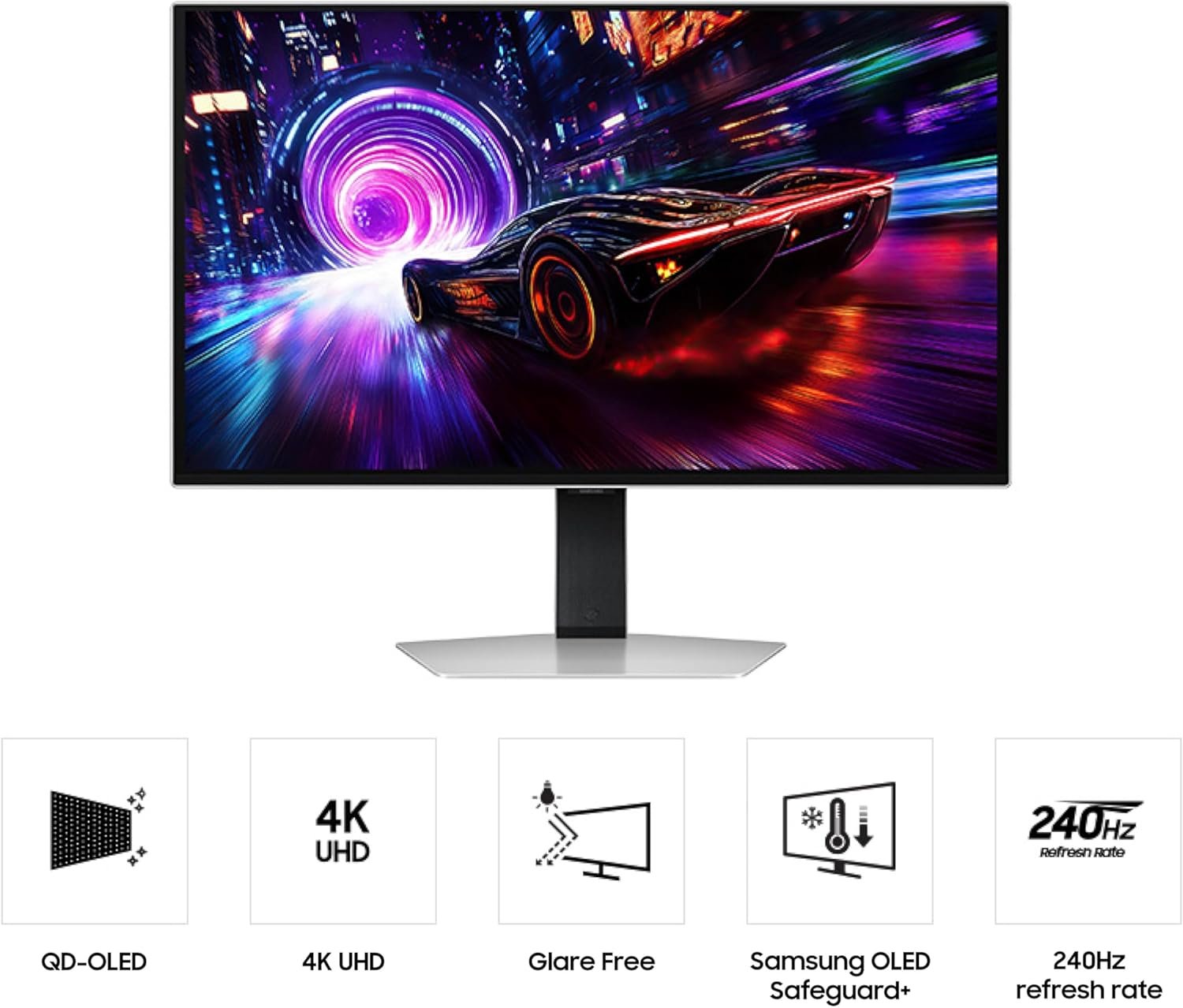 SAMSUNG 27-inch Odyssey QD-OLED G8 (G81SF), 4K, 240Hz, Gaming Monitor, 0.03ms Response Time, DisplayHDR True Black 400, AMD FreeSync™ Premium Pro, Ergonomic Stand, LS27FG810SNXZA, 2025 - Image 2