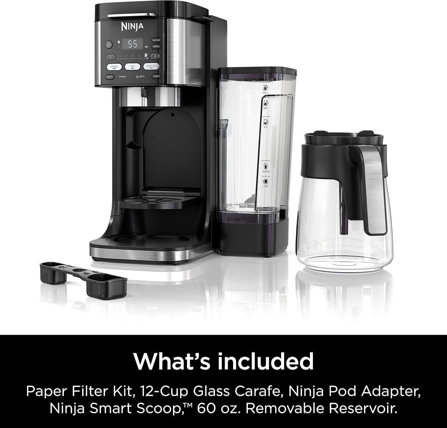 Ninja | Drip Coffee Maker | DualBrew Pro Hot & Iced Coffee Machine | Use with K-Cup Coffee Pods | 3 Brew Styles (Classic, Rich, & Iced) | 60oz Removable Reservoir & Dishwasher Safe | Black | CFP101 - Image 9