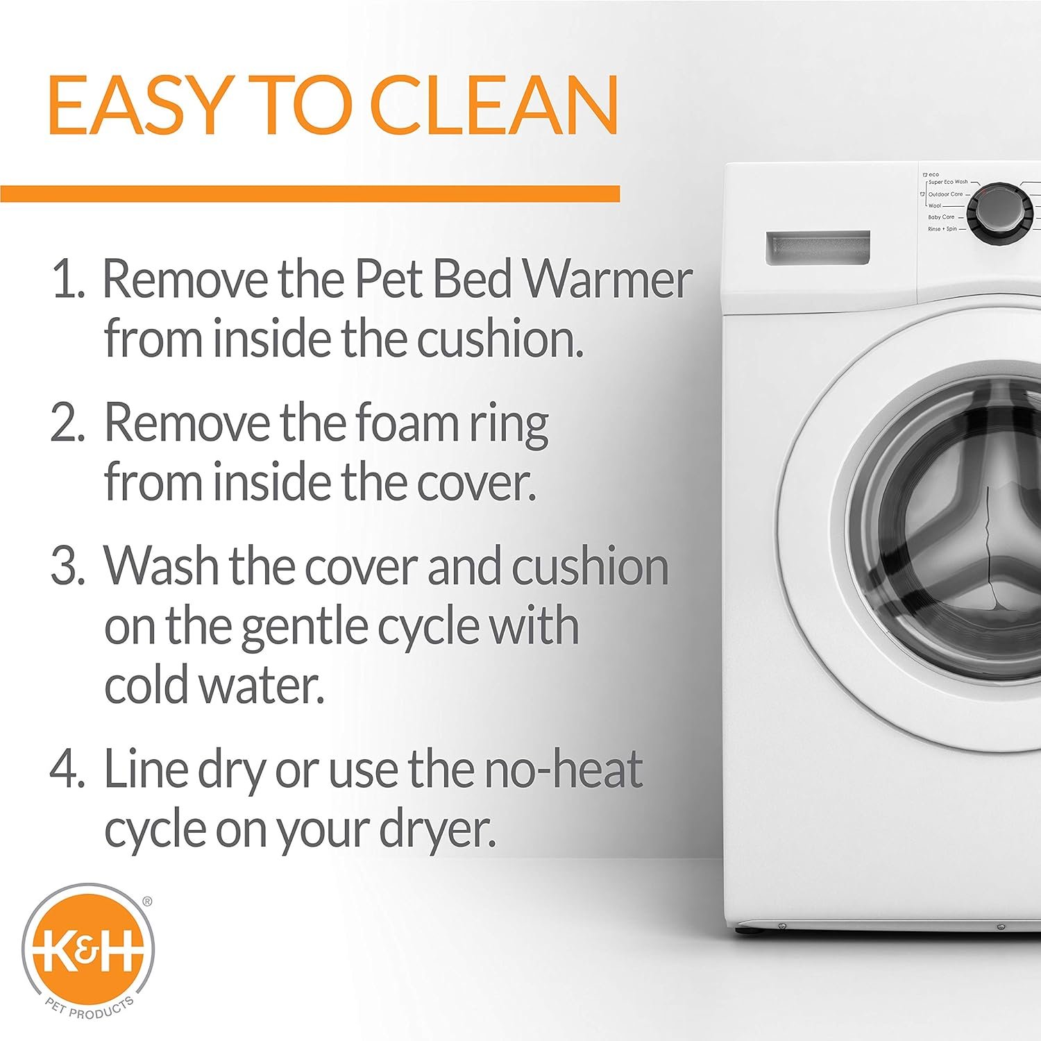 K&H Pet Products Thermo-Kitty Bed Heated Cat Beds for Indoor Cats & Dogs, Calming Warming Pillow Pet Bed, Machine Washable, Removable Heater, Safety Listed - Small 16" Round Mocha/Tan - Image 7