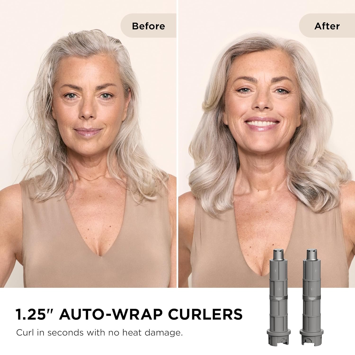 Shark FlexFusion Hair Dryer with Fusion Hair Brush, Ceramic Air Styler with Auto-Wrap Hair Curlers & Concentrator, Ceramic Plates, Metallic Mist HD641 - Image 9