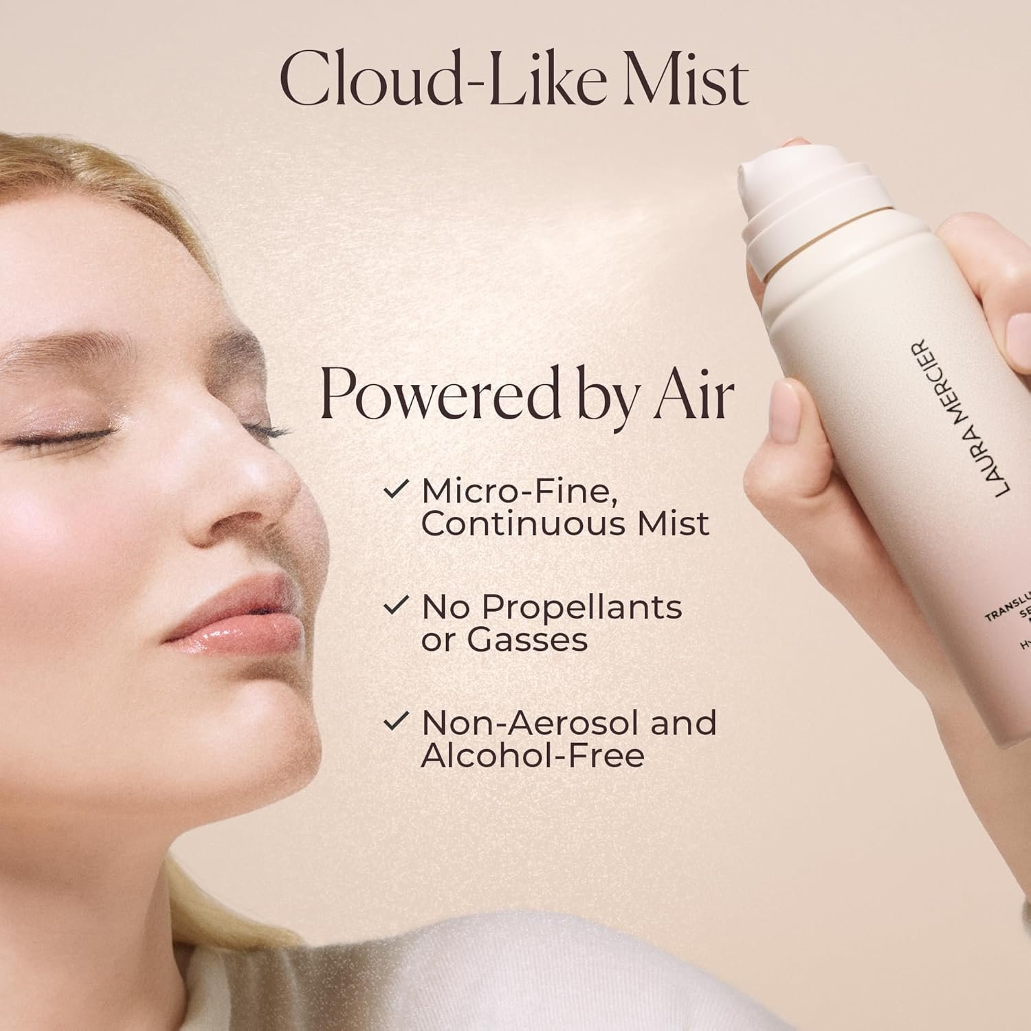 Laura Mercier Translucent Hydrating Setting Spray Ultra-Blur, Micro-Fine Blurring Face Mist, 24HR Shine Control, Natural Finish, Smudge & Transfer-Proof, Infused with Hyaluronic Acid + Niacinamide - Image 4