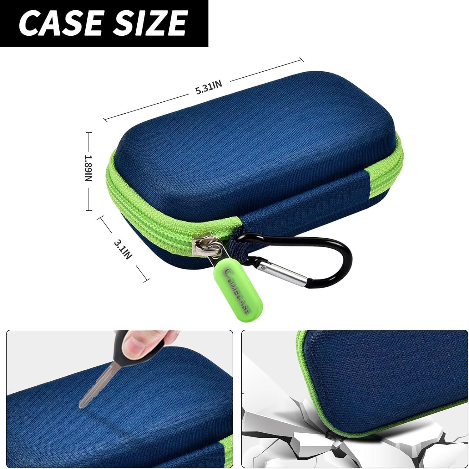 Case Compatible with SanDisk Extreme Pro/for SanDisk Portable SSD 1TB 2TB 4TB 500GB/ for Crucial X9 X10 Pro External Solid State Drive, Travel Storage Bag for 2 SSD and SD Card - Monterey (Box Only) - Image 4