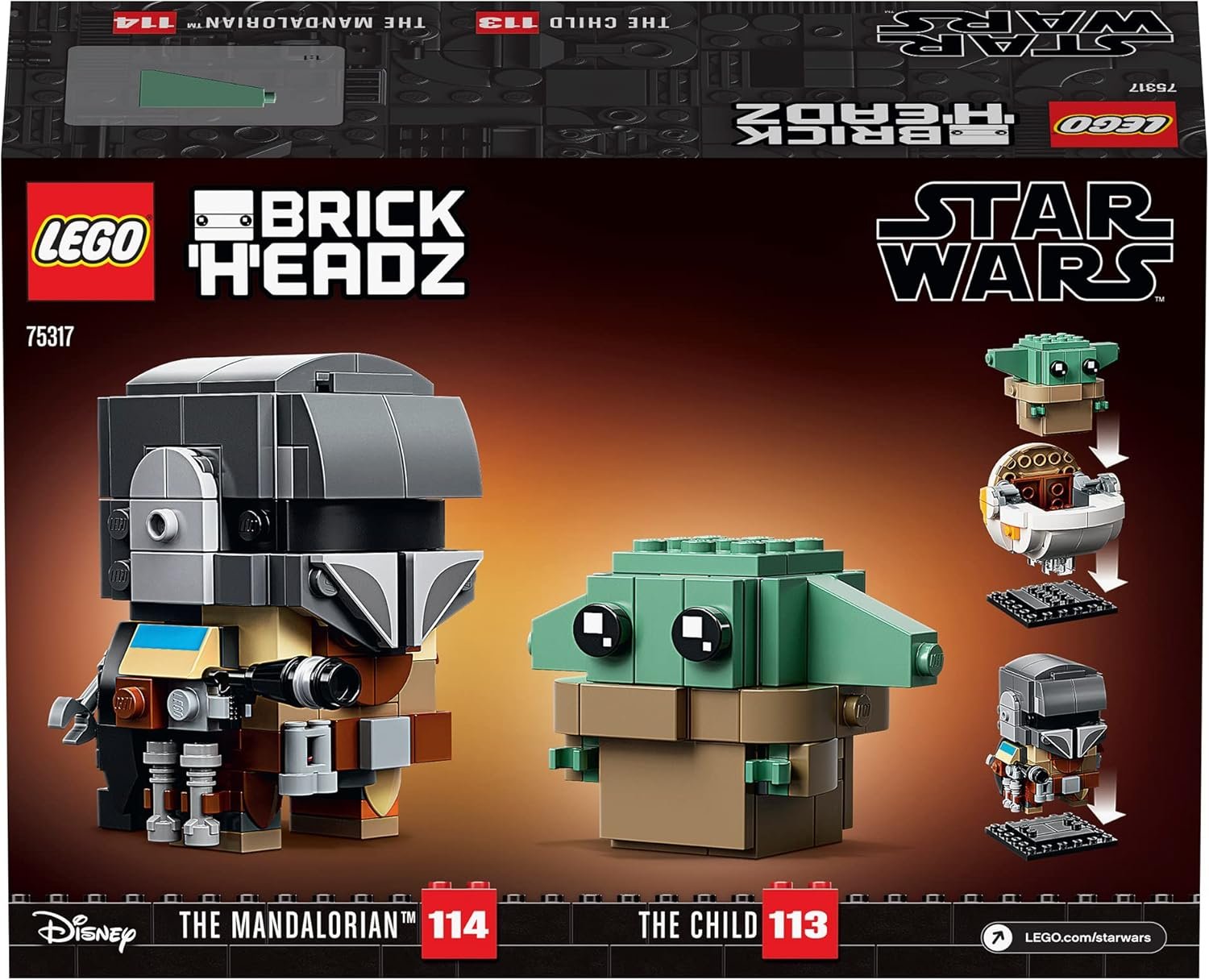 Lego BrickHeadz Star Wars The Mandalorian & The Child 75317 Building Kit, Fun Building Toy for Kids and Any Star Wars Fan Featuring Buildable The Mandalorian and The Child Figures (295 Pieces) - Image 7