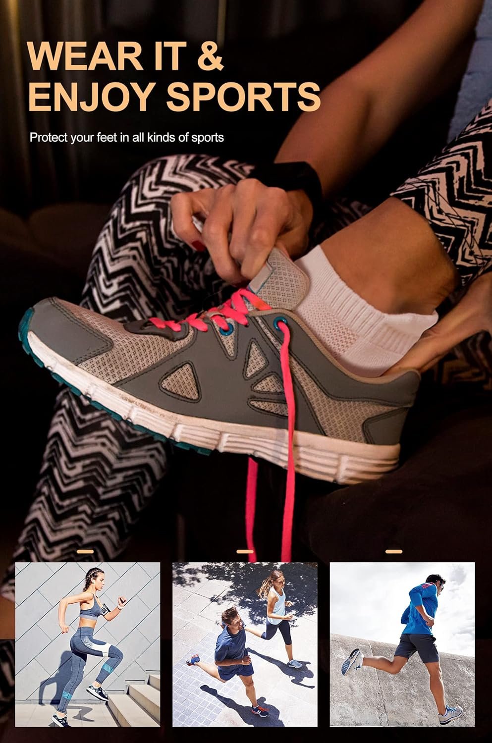 CS CELERSPORT 6 Pairs Ankle Athletic Running Socks Low Cut Sports Tab Socks for Men and Women - Image 6