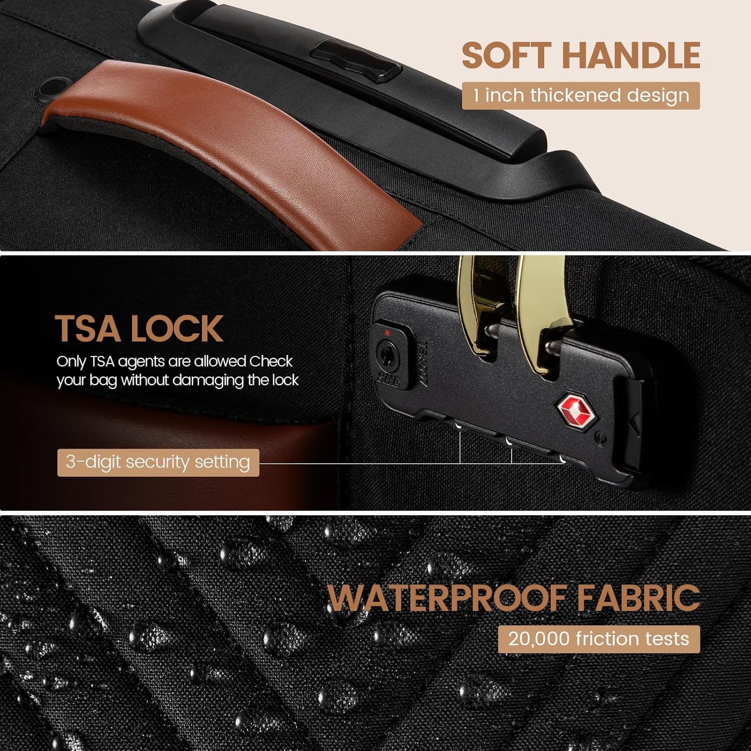 LOVEVOOK Carry On Luggage 22x14x9 Airline Approved,20 Inch Carry-on Suitcase for Women,Softside Suitcases with Wheels,Rolling Checked Luggage with TSA Lock,Lightweight Travel - Image 5