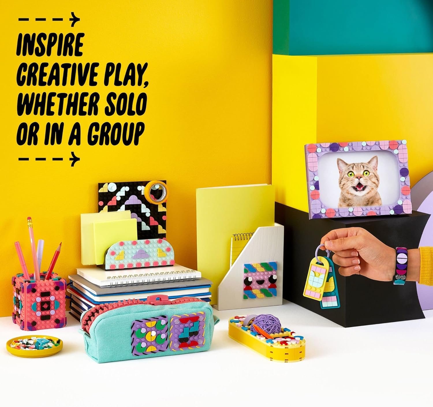 LEGO DOTS Designer Toolkit 10 in 1 Patterns Building Toy 41961 Arts and Craft Set for Creative Kids, Design Patches, Photo Frame, Pencil Holder, and More. 860+ Tiles. Gift Idea for Boys Girls Age 8+ - Image 6