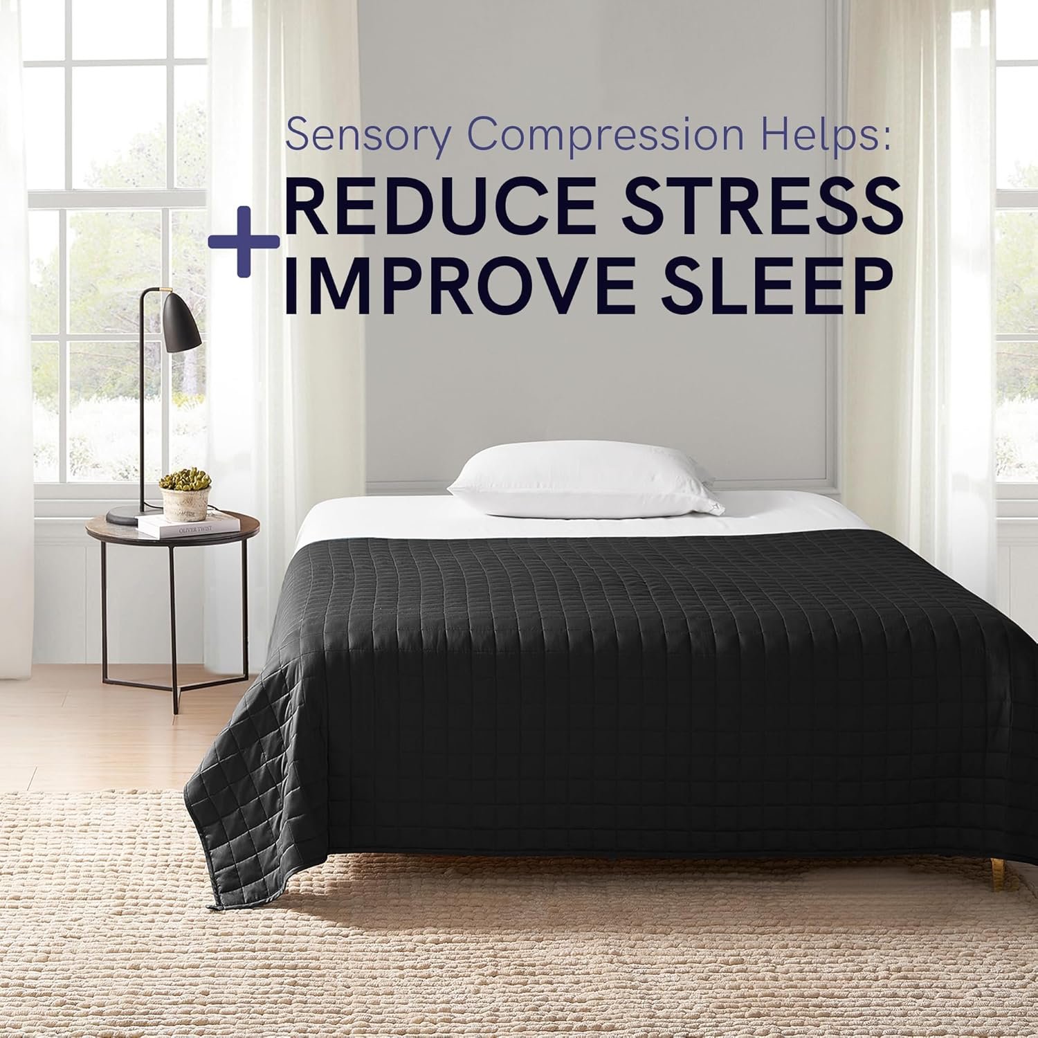 YnM 15lbs Weighted Blanket for Adults, Heavy Bed Throw Blanket with Cooling Glass Beads for All Season Use, Ideal for ~90lbs (48x72 Inches, Twin/Full, Dark Grey) - Image 3