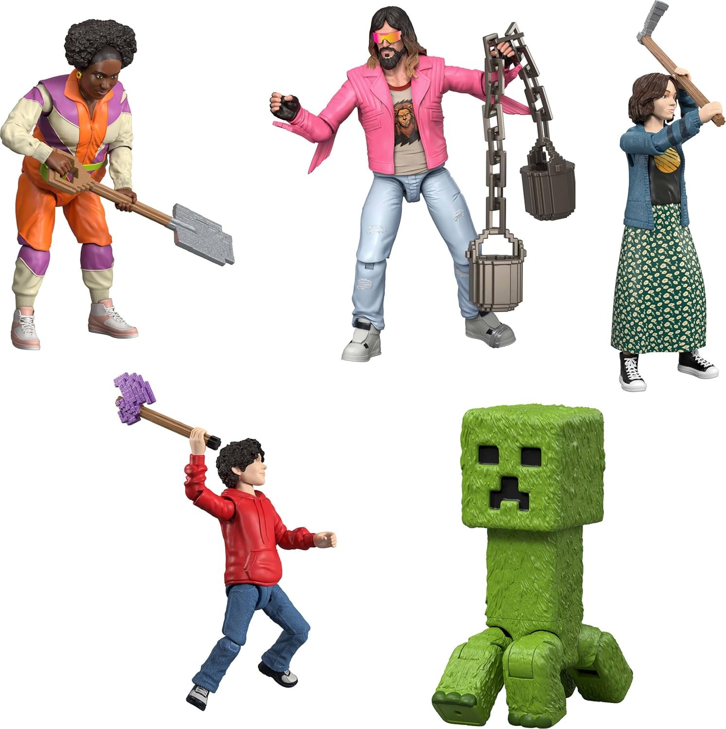 Mattel Minecraft Ultimate Movie Pack with 8 Action Figures & 8 Accessories Including 4-inch Steve & Creeper, Collectible Toy Set - Image 5