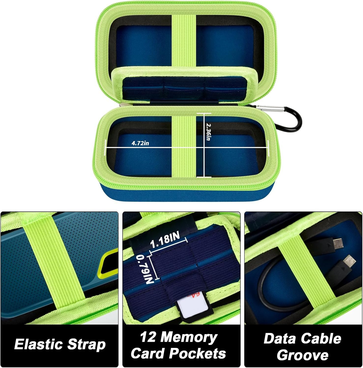Case Compatible with SanDisk Extreme Pro/for SanDisk Portable SSD 1TB 2TB 4TB 500GB/ for Crucial X9 X10 Pro External Solid State Drive, Travel Storage Bag for 2 SSD and SD Card - Monterey (Box Only) - Image 2