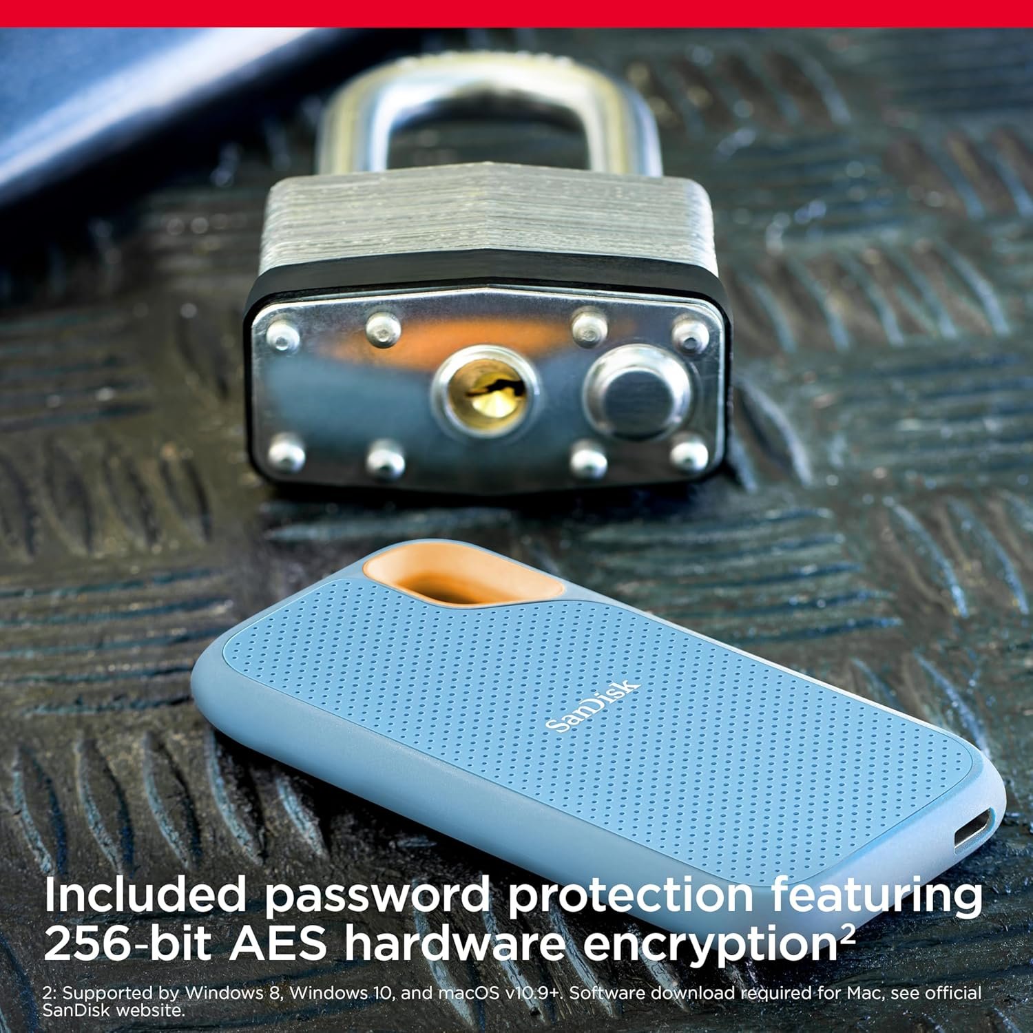 SanDisk 1TB Extreme Portable SSD - Up to 1050MB/s, USB-C, USB 3.2 Gen 2, IP65 Water and dust Resistance, Updated Firmware, Sky Blue - External Solid State Drive - SDSSDE61-1T00-G25B - Image 7