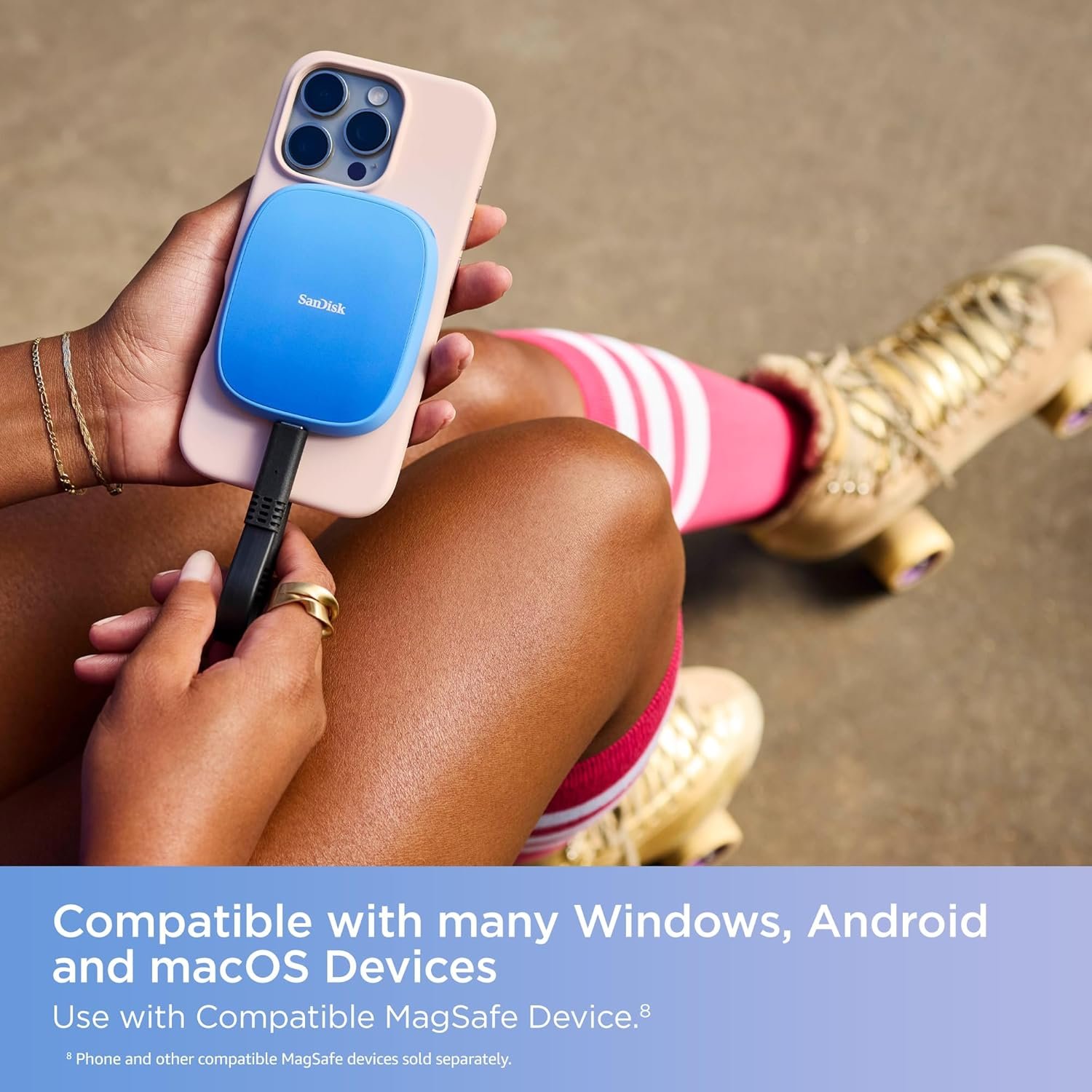 SanDisk 1TB Creator Phone SSD - Up to 1,000 MB/s - Compatible with MagSafe for Your USB-C Smartphone - Shoot in ProRes with iPhone 15 Pro/Pro Max and iPhone 16 Pro/Pro Max - SDSSDE62C-1T00-G25 - Image 2